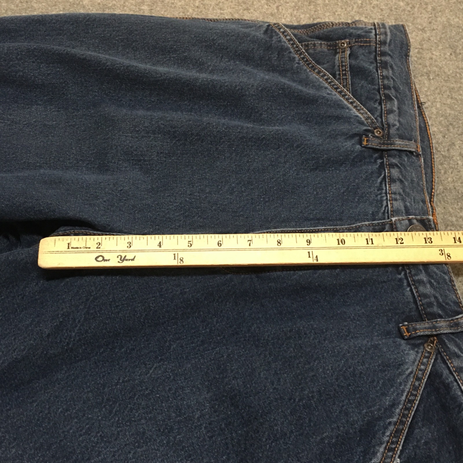 C.E. Schmidt Workwear Men 44×30 Jeans Blue Carpenter Loop Fleece Lined Dark Wash