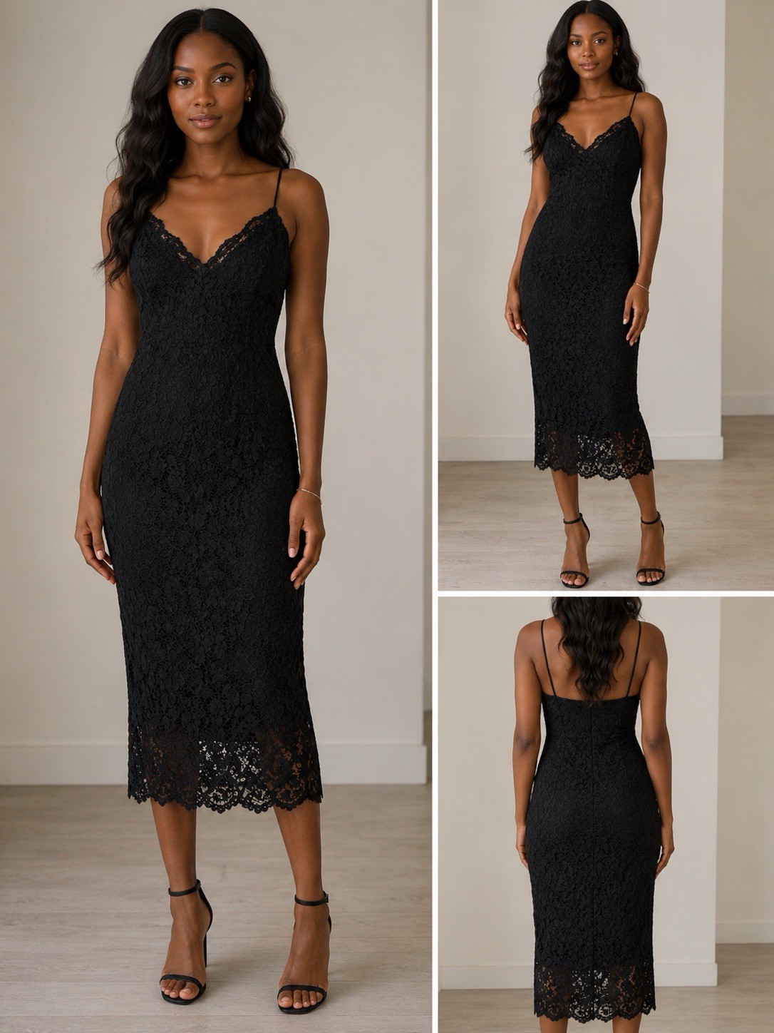 Express NWT Lace Dress Size Medium Elegant V-Neck Adjustable Strap Midi Dress