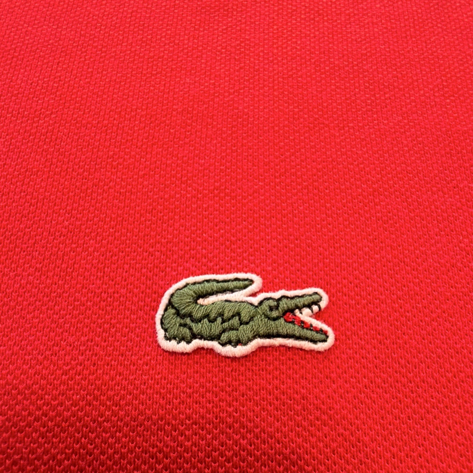 Lacoste Men’s Polo Shirt Red Solid Embroidered Logo Short Sleeve Size 7