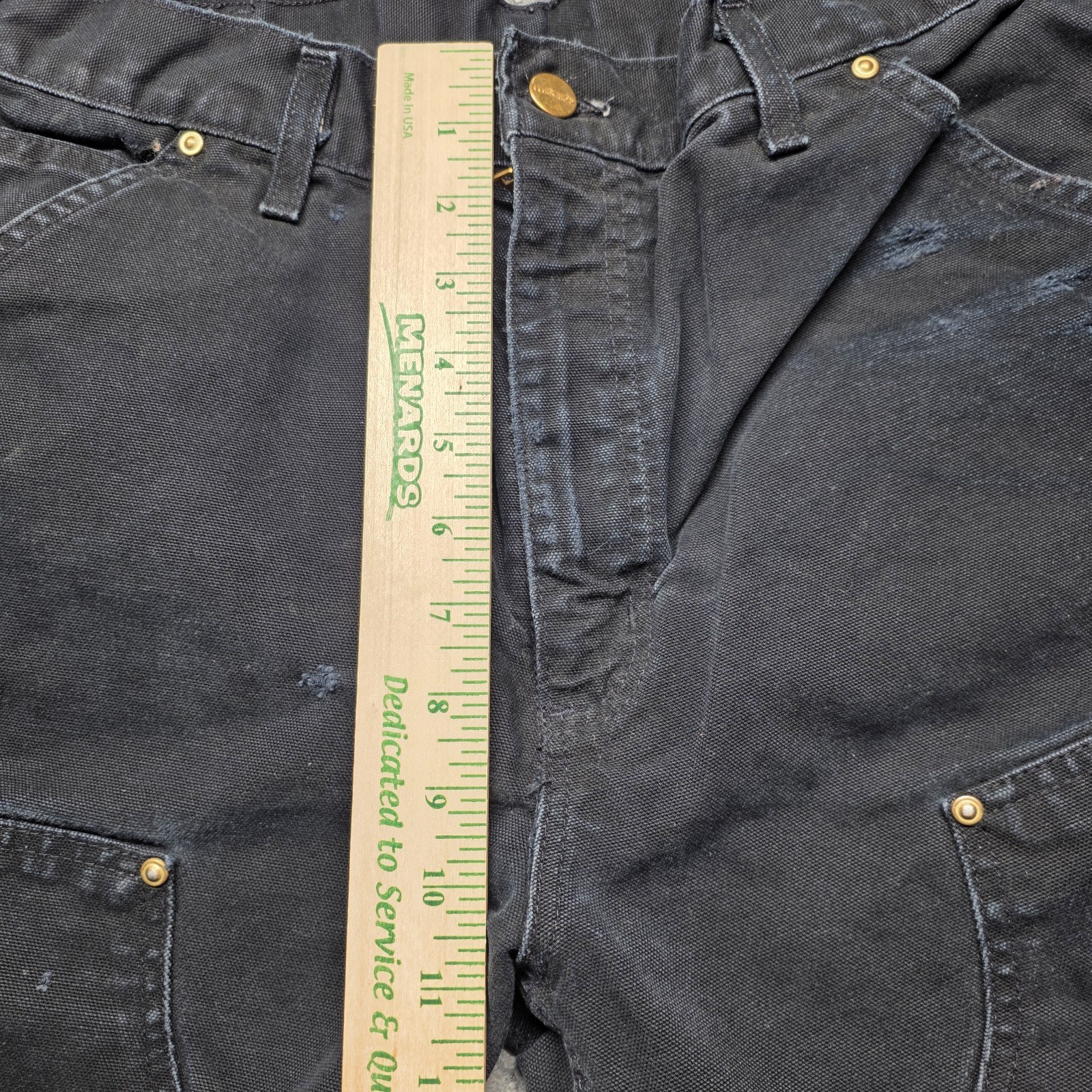 Vintage Carhartt Double Knee Black Carpenter Pants 32×31 Distressed Made In USA