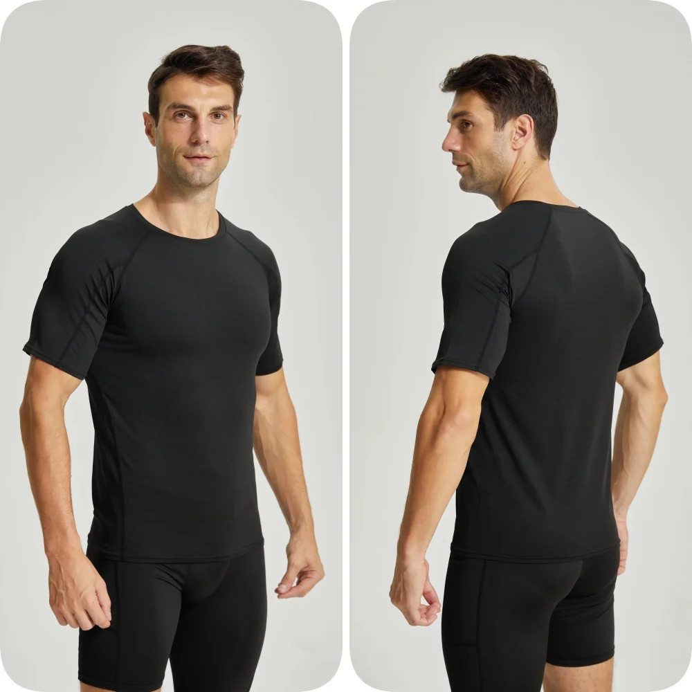 Short Sleeve Compression Shirt Men Quick Dry Workout Shirts Gym Base Layer Tight