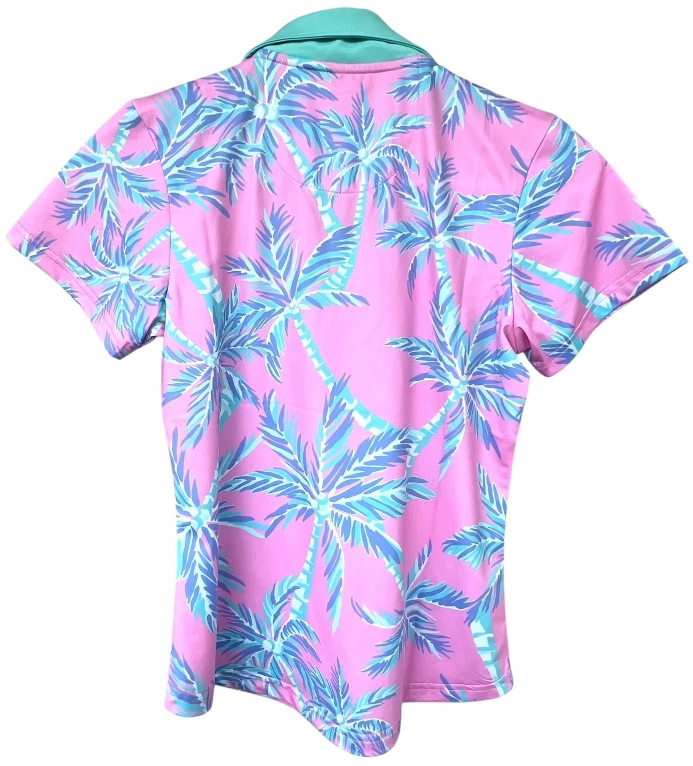 Ana Clare Active UPF 50 Women’s Golf Tennis Polo Palm Tree Print Size Ext. Small