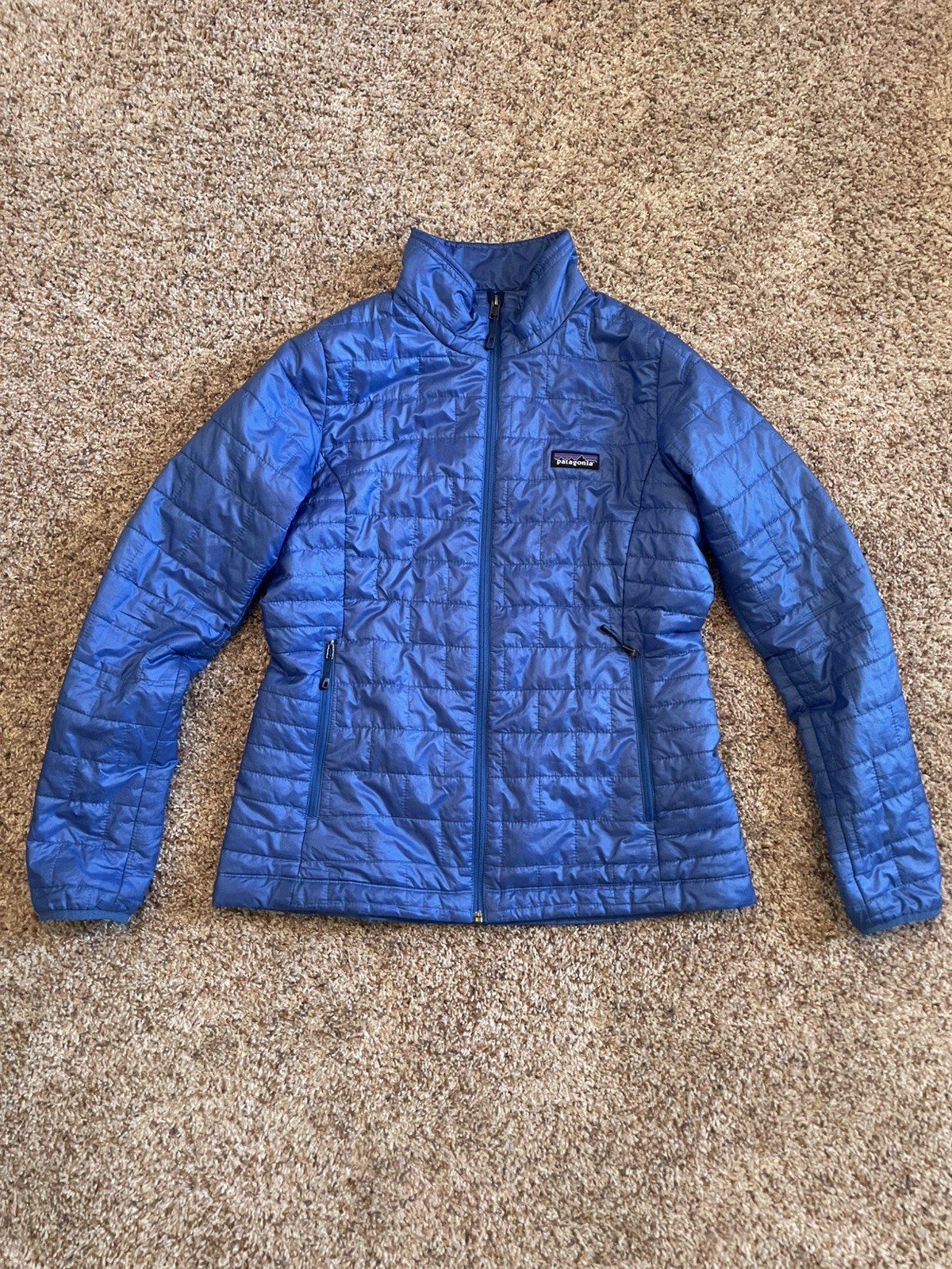 Patagonia Nano Puff Jacket Womens Medium Blue Full Zip Lightweight Prima Loft
