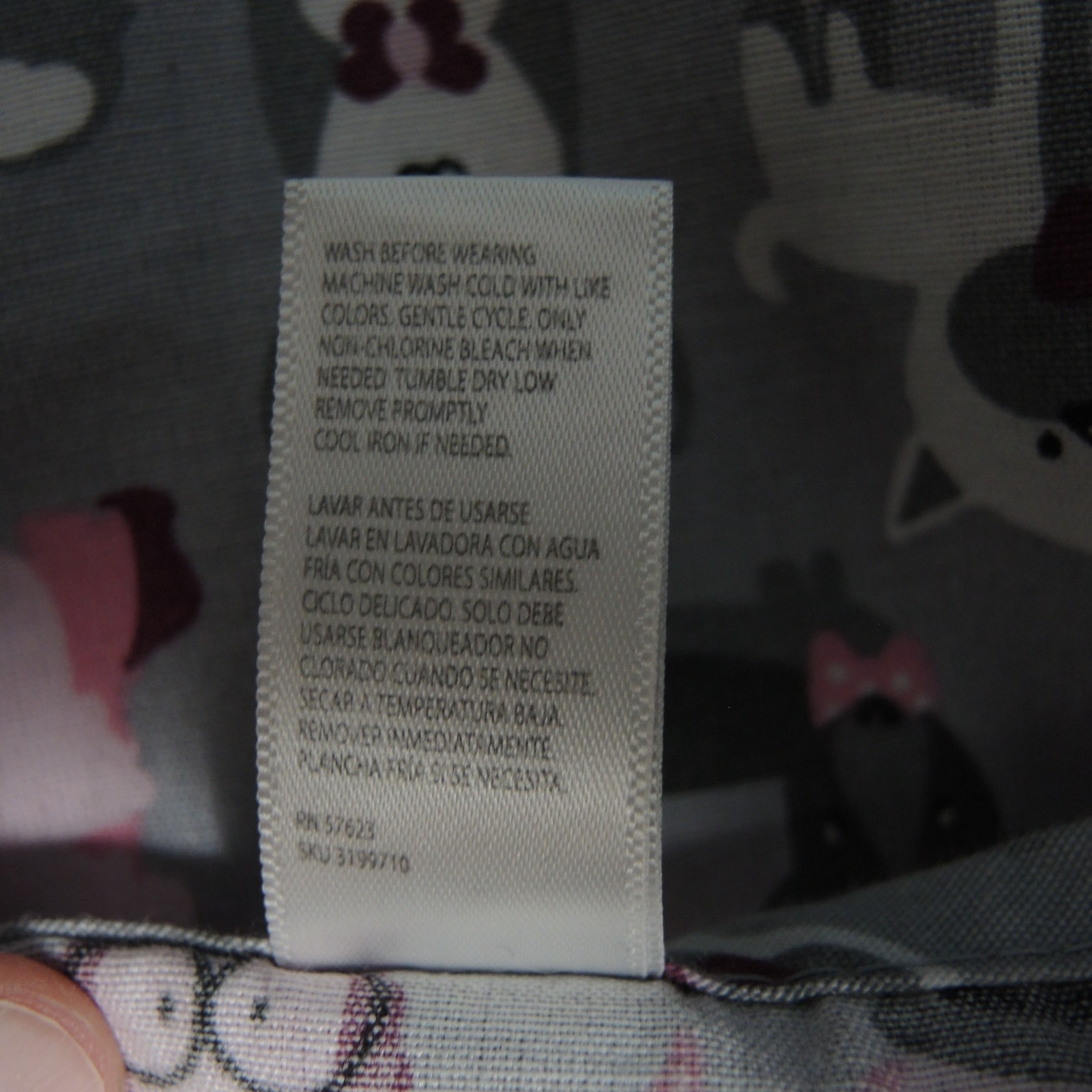 All Over Dog Print Scrub Top Gray & Pink 2 Pockets Ties in Back Size Medium