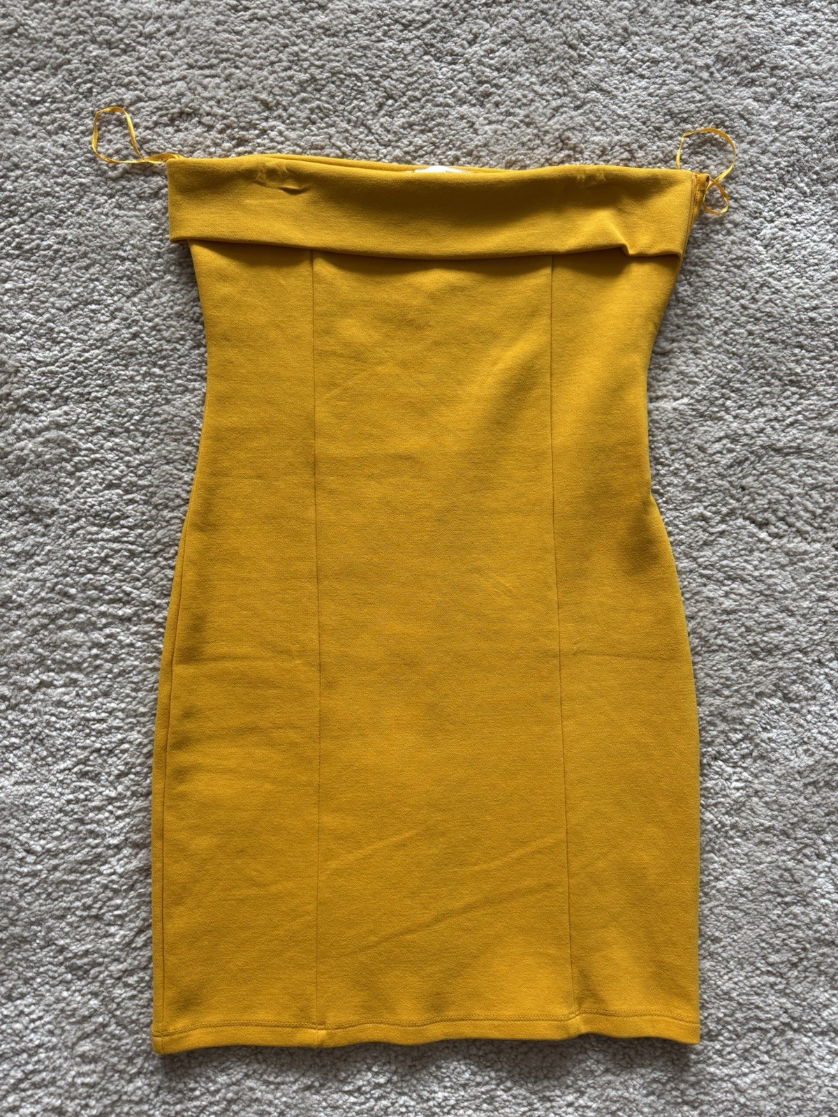 Zara Tangerine Orange Interlock Bandeau/Off-the-Shoulder Dress – Size M