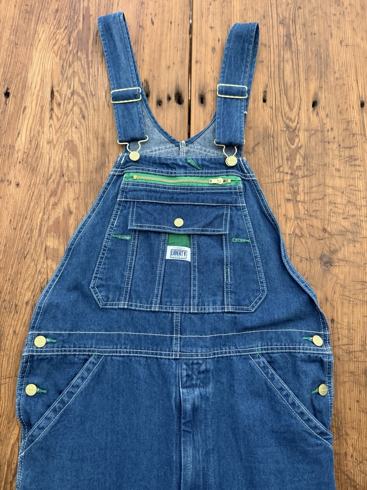 Liberty Overalls Men’s 32X30 Bib Utility Denim Blue Workwear Carpenter Made USA