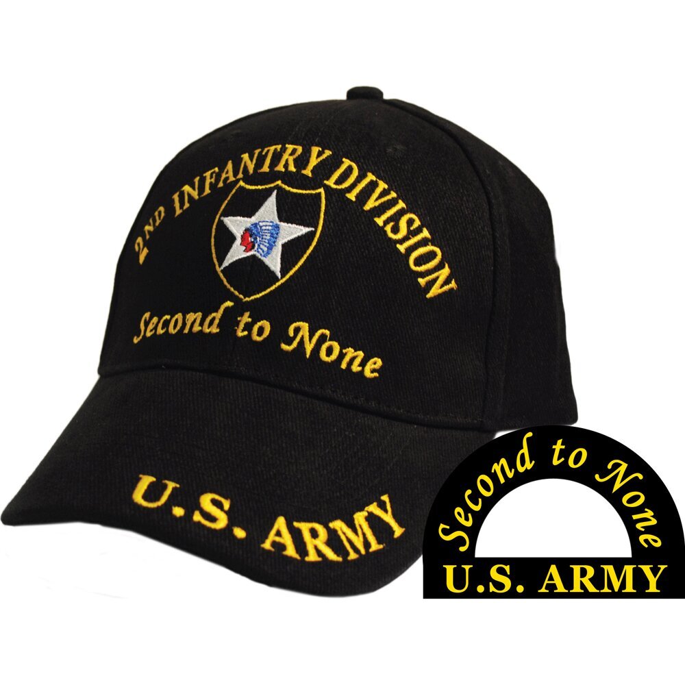 CP00117 Black U.S. Army 2nd Infantry Division “Second to None” Cap