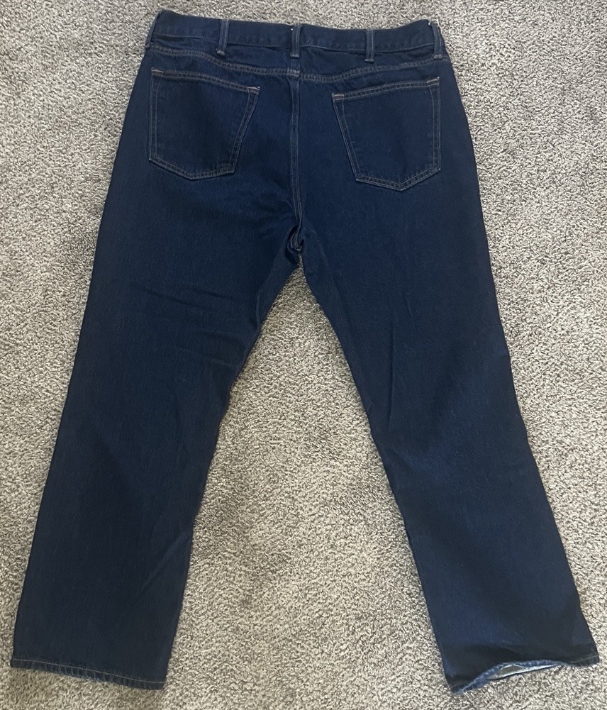 Old Navy Men’s Blue Denim Straight Fit Jeans Dark Wash 5-Pocket Zip Button