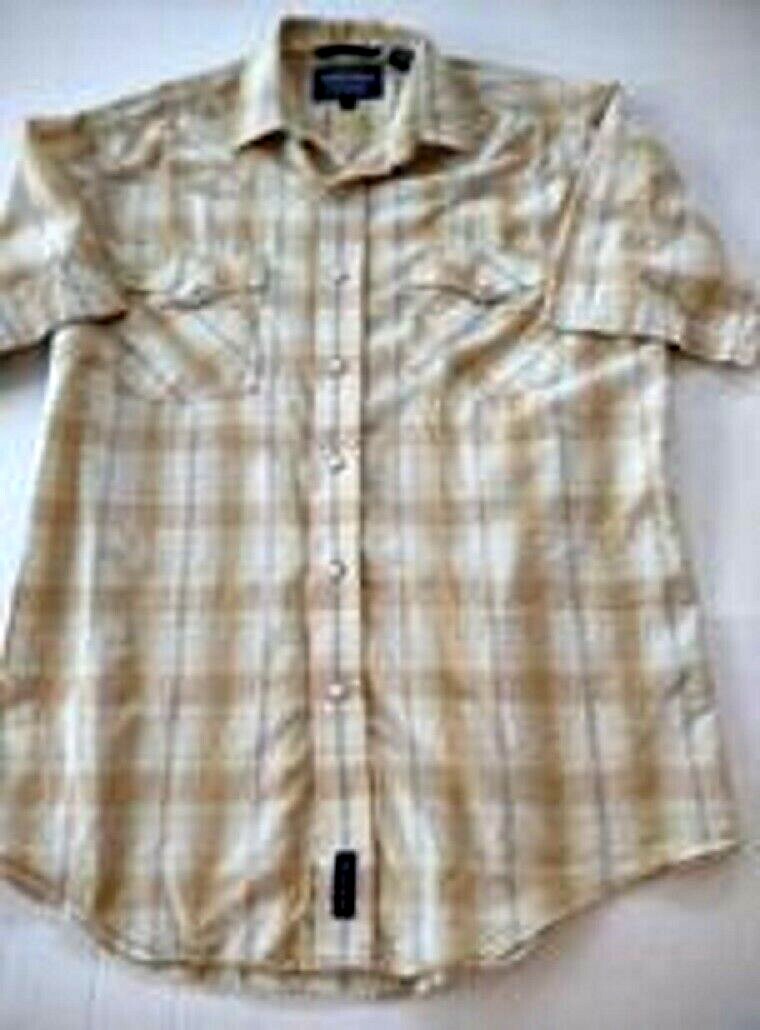 Rough Stock Panhandle Slim Western Pearl Snap Short Sleeve Mens Medium