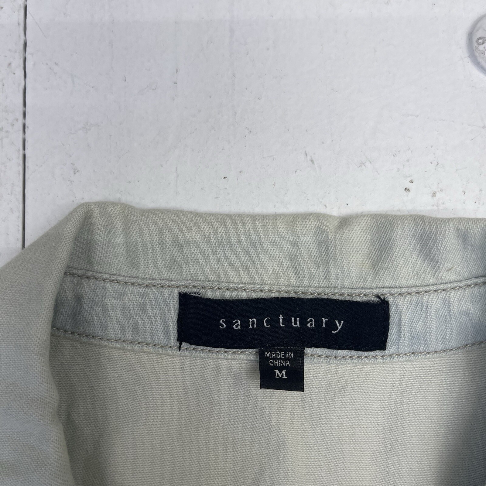 Sanctuary Blue Cotton Snap Button Lace Up Long Sleeve Women’s Size Medium