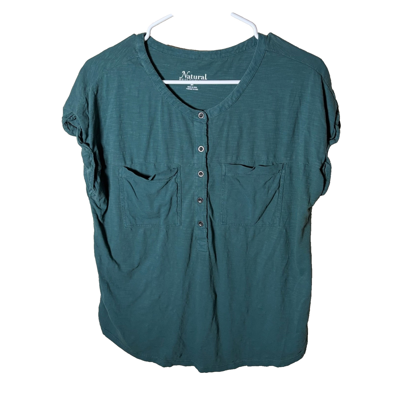 Natural Reflections T-Shirt Women’s Medium Popover Pocket Short Sleeve Top