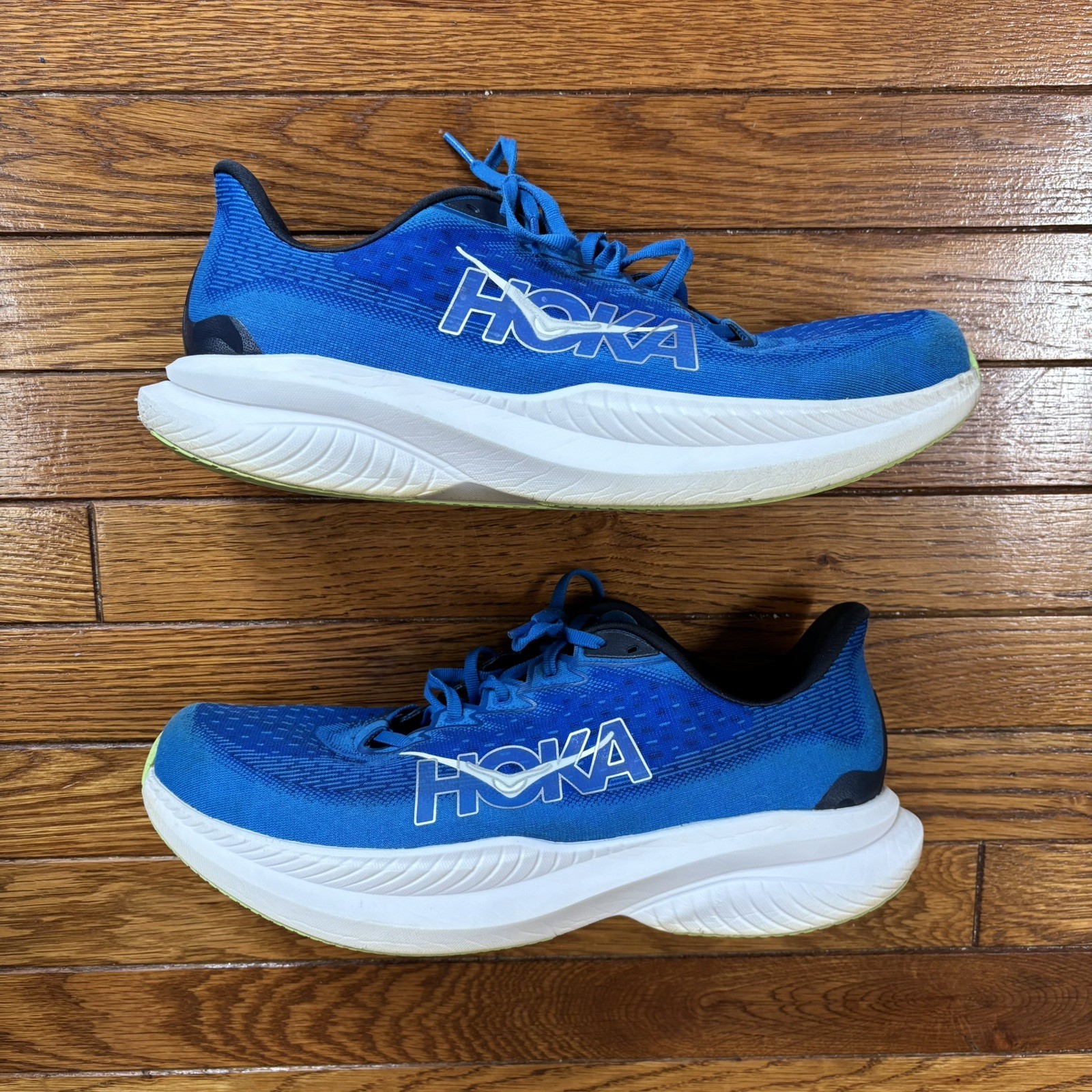 Hoka One One Mach 6 Shoes Mens 12.5 2E Blue Road Running Athletic Gym Sneaker
