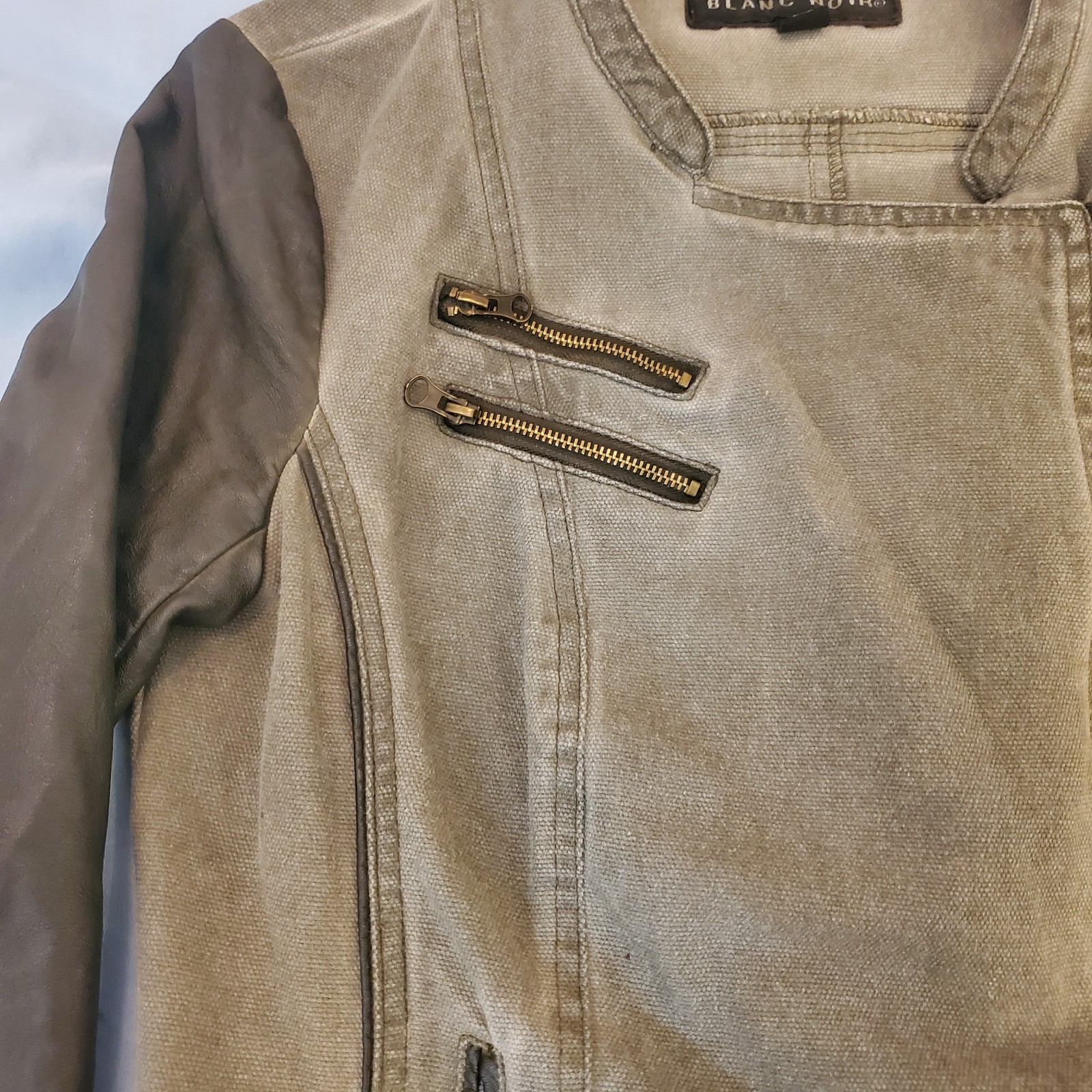 Blanc Noir Jacket Women Medium Leather Sleeves