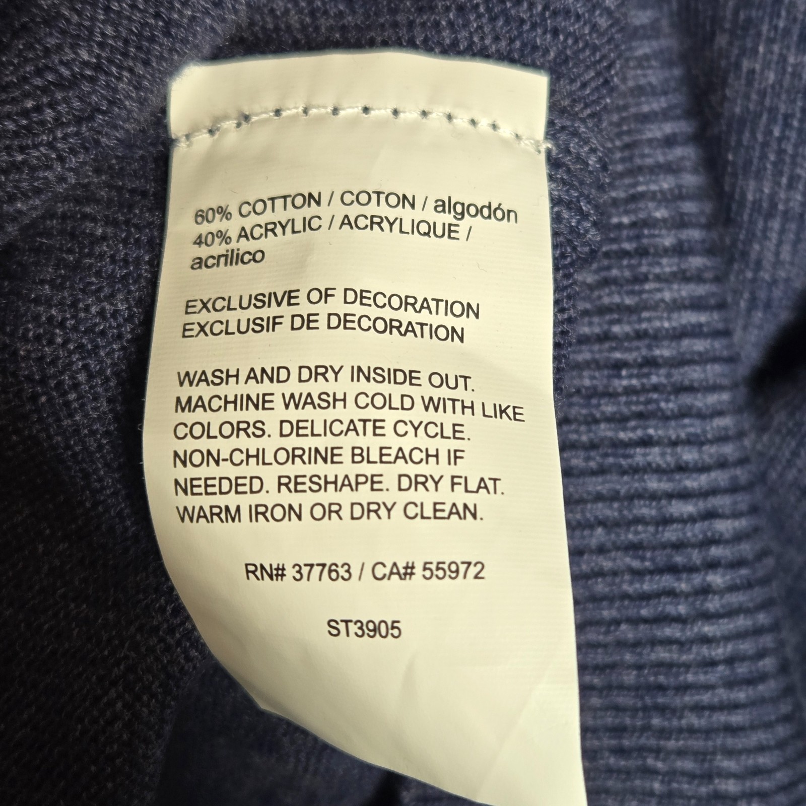 Jack Nicklaus Sweater XL Navy Blue 1/4 Zip Mock Neck Pullover Bear Logo Golf