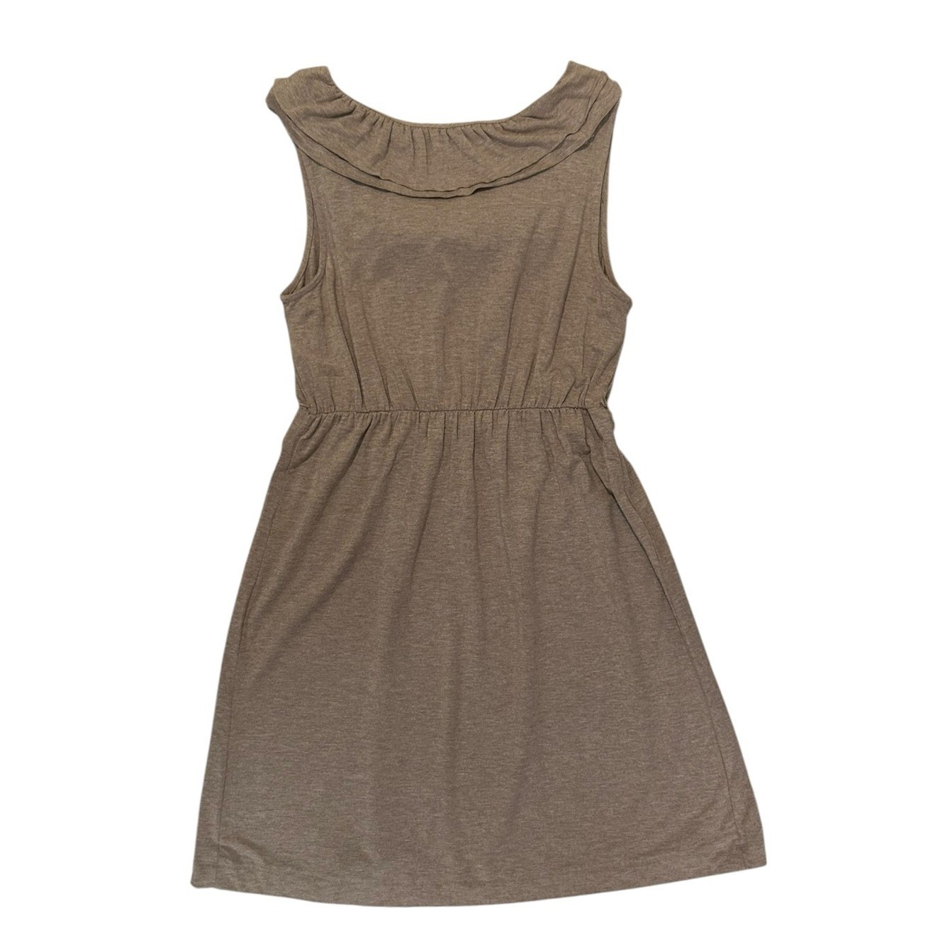 J. Crew Taupe Sleeveless Cowl-Neck Casual Dress
