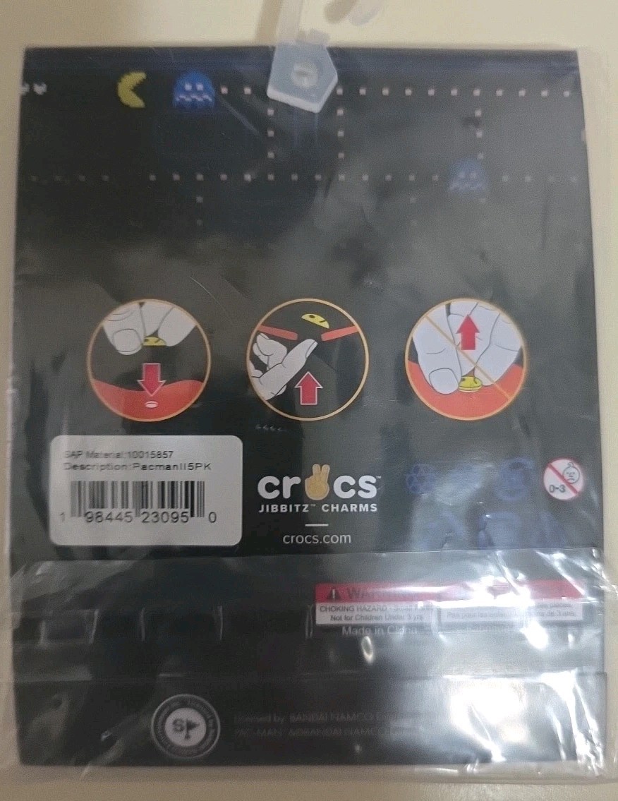 Uniquely You Crocs Jibbitz Charms Pac-Man 5 Pack New,