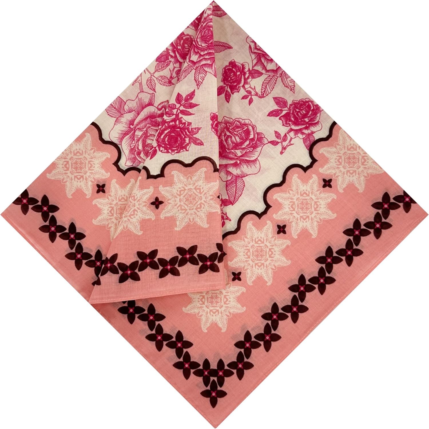 Single Pack Bandanas 60s Premium Cotton Soft Thin Handfeel Large Handkerchief fo