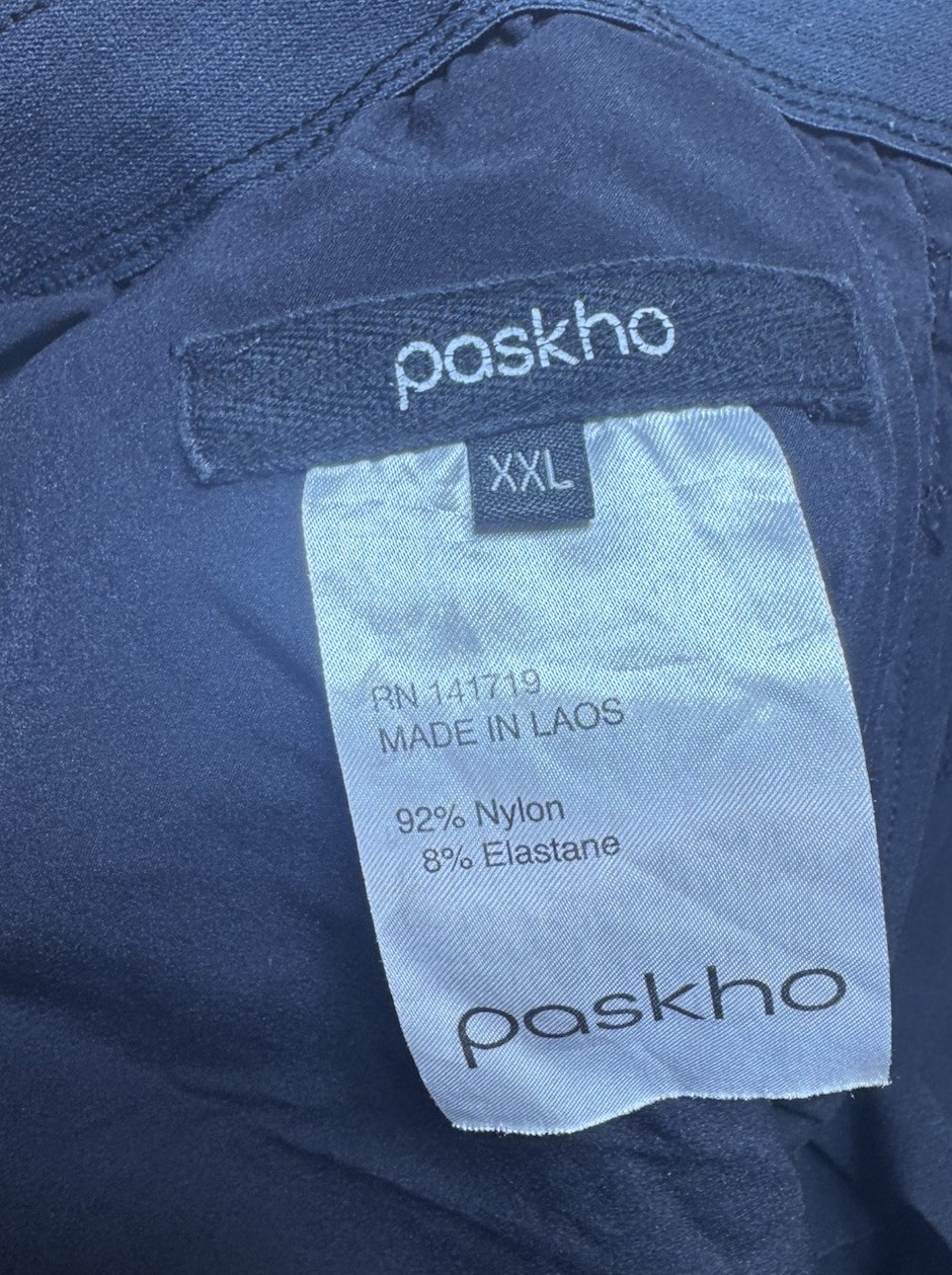 PASKHO Lightweight Travel Tech Pants Mens XXL Black Drawstring