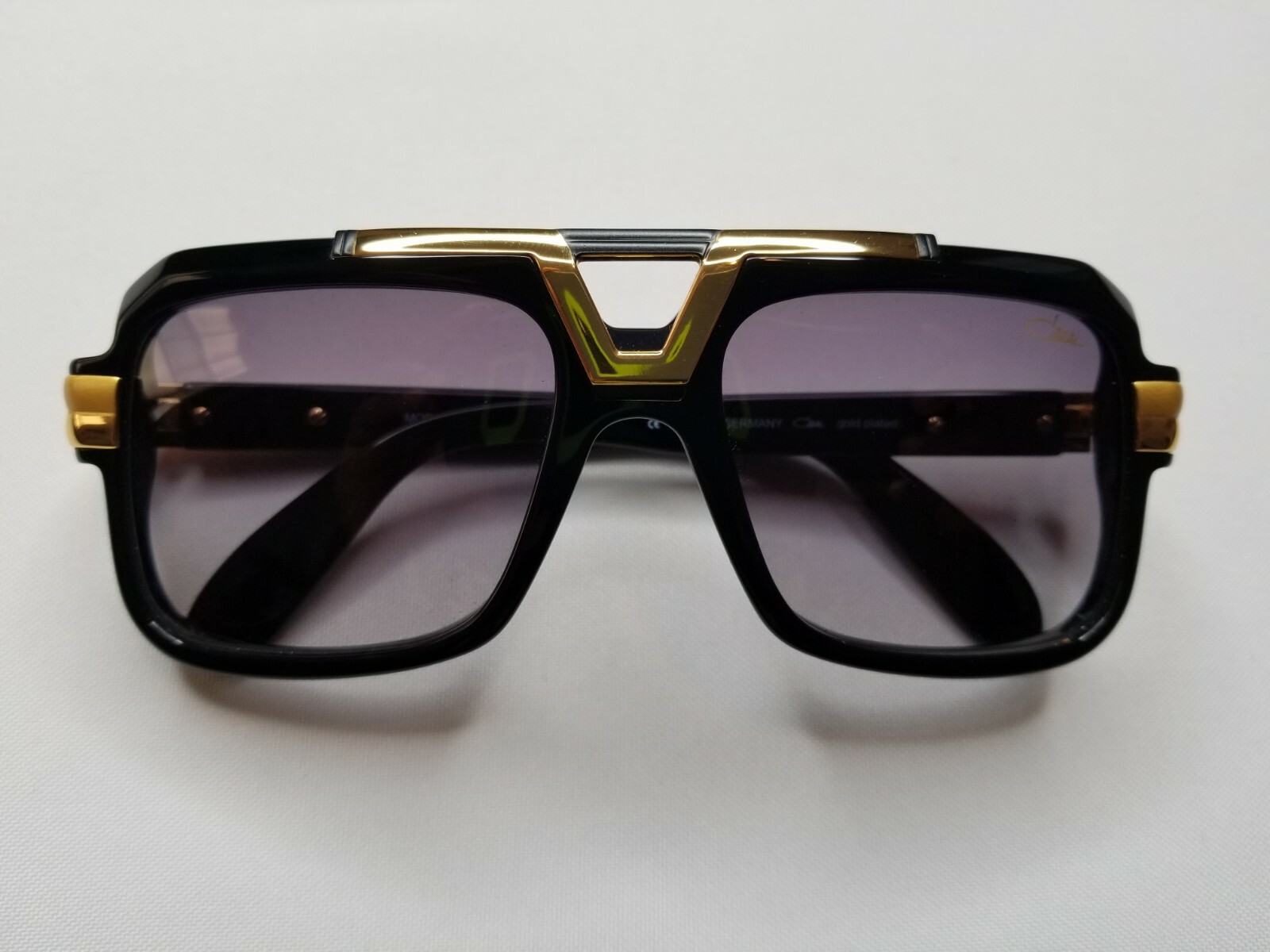 CAZAL LEGENDS MOD. 664/3 COL. 001 GLOSS BLACK GOLD PLATED SUNGLASSES GERMANY