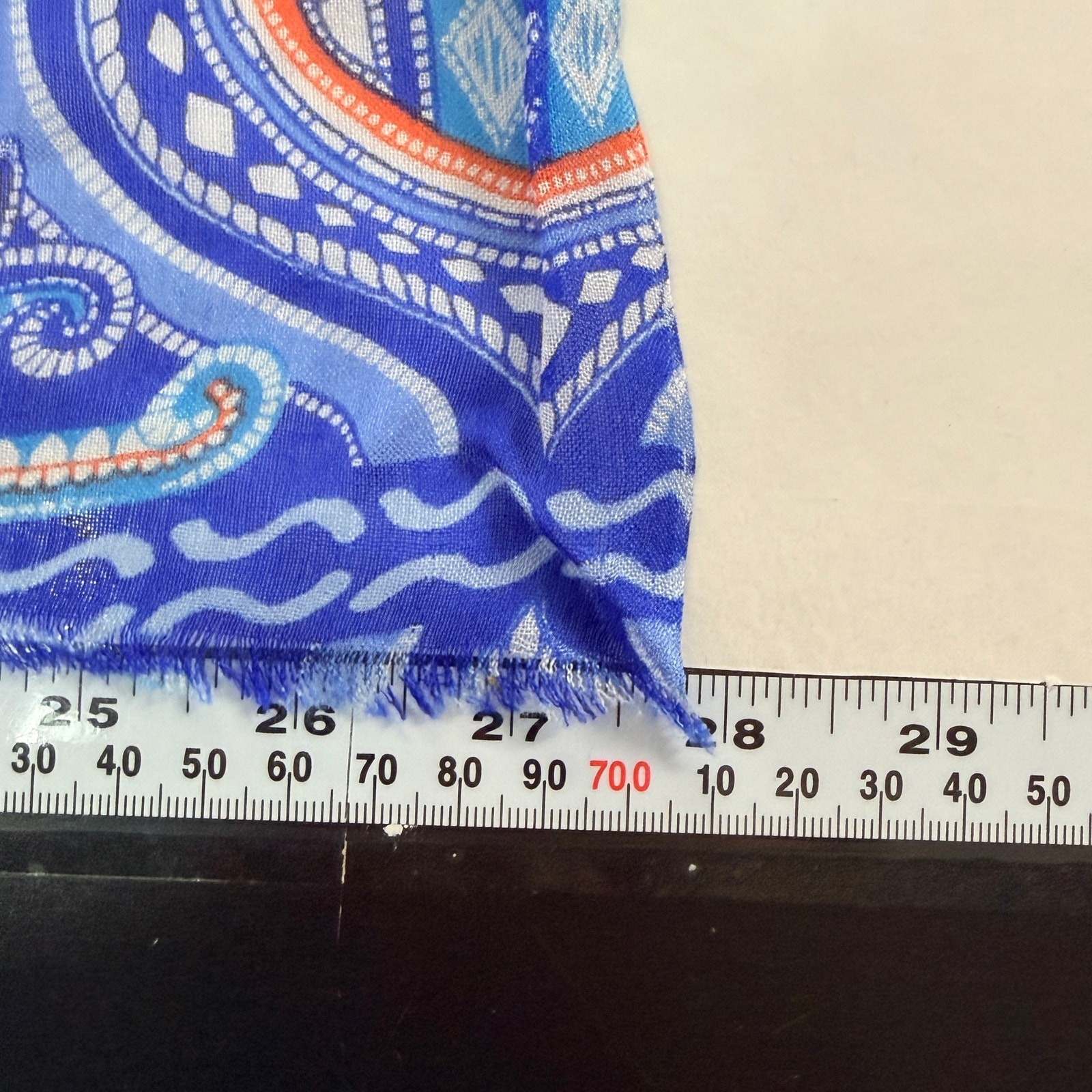 J. McLaughlin Blue Multicolor Paisley Scarf Lightweight Travel Multifunctional