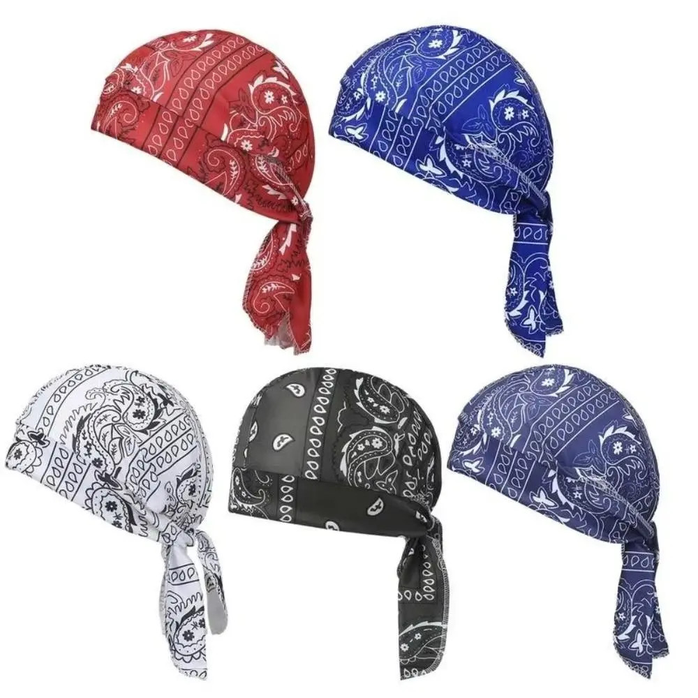 Paisley Print Hijab Cap Bandana Headscarf UV Protection Quick Dry Cycling