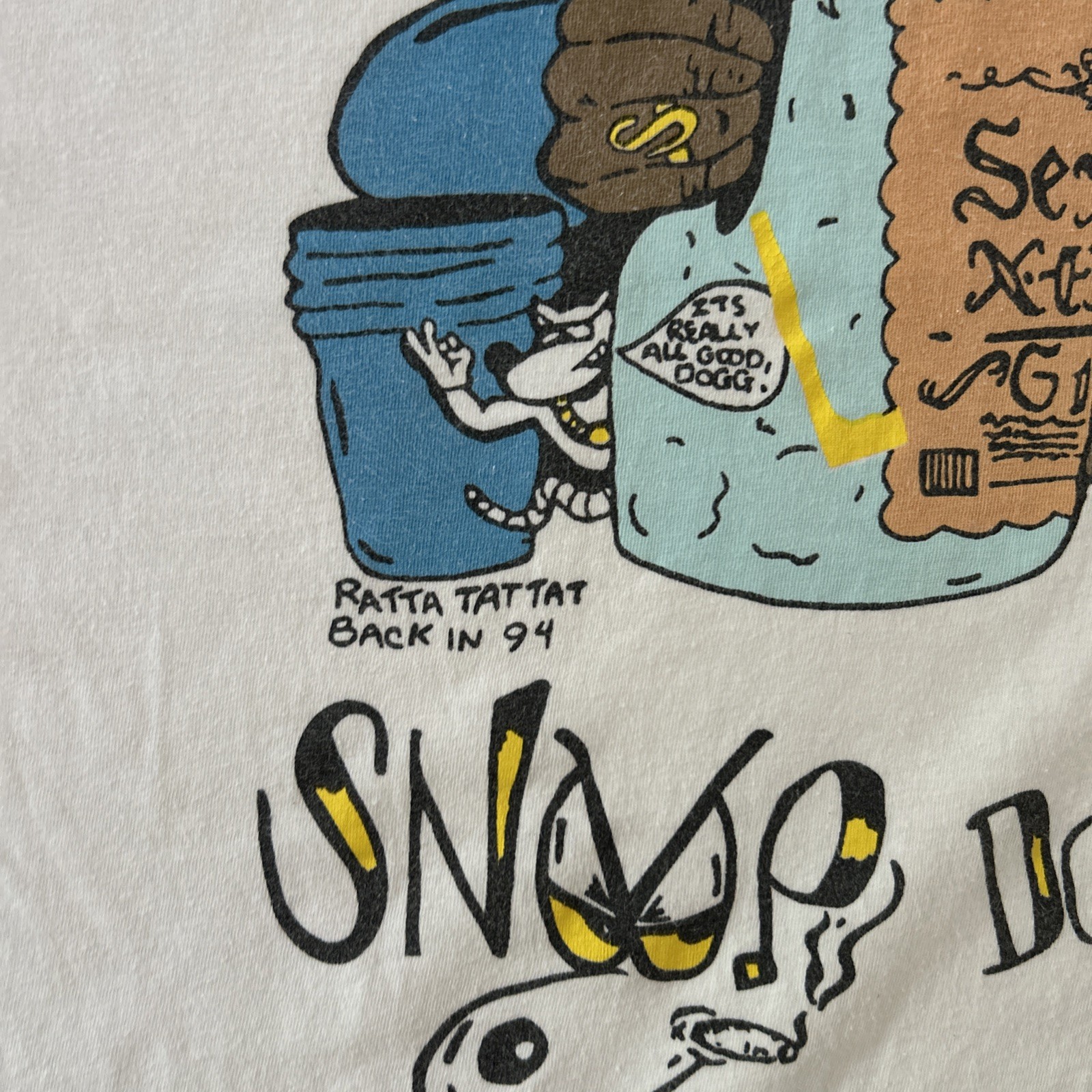 Vintage Snoop Doggy Dogg Gin & Juice Hip Hop West Coast Rap Worn T-shirt sz XL