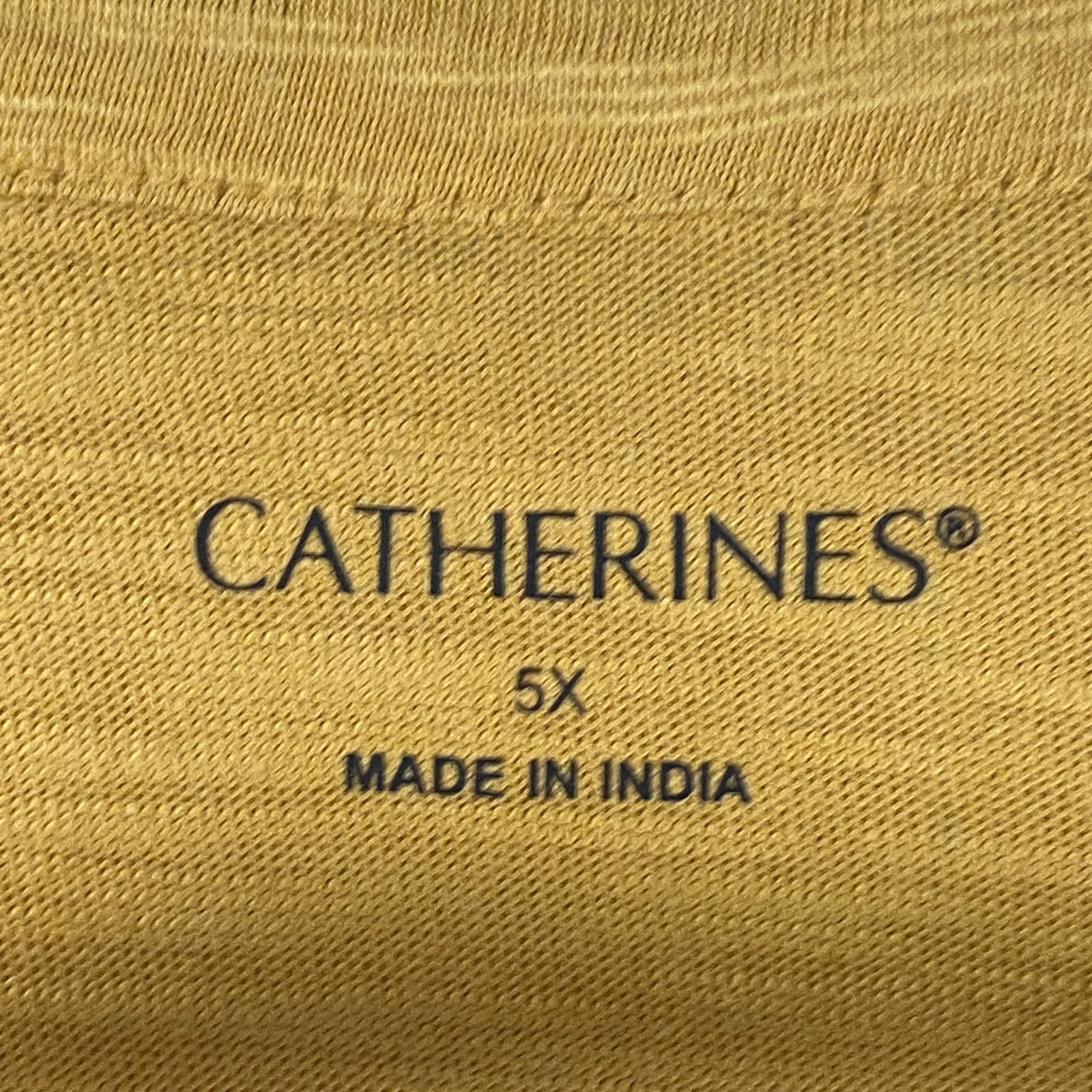 Catherines Embroidered Button Front Tunic Size 5X Honey Mustard Floral