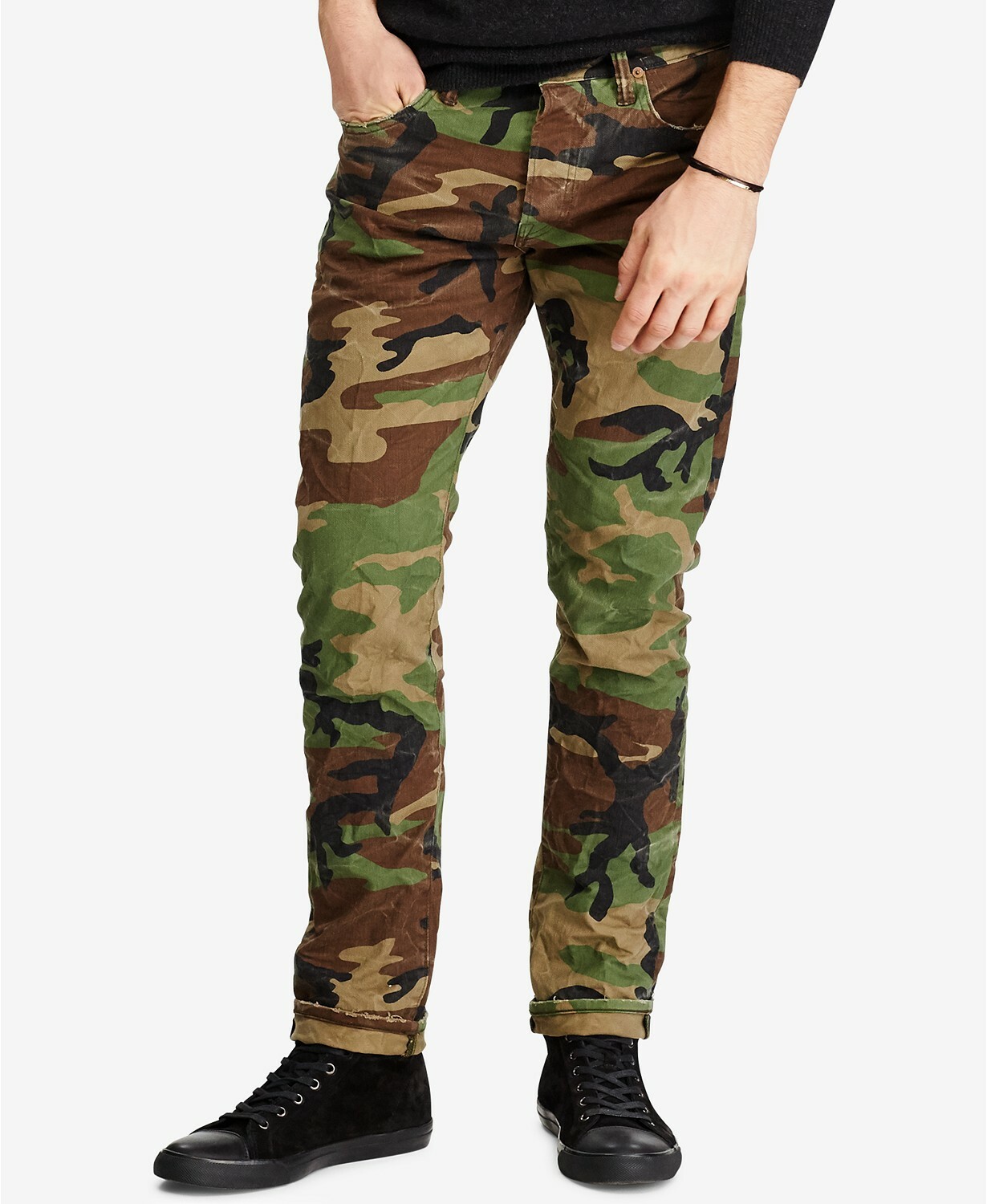 Polo Ralph Lauren VTG Distressed Military Army Camo Soldier Fatigue Slim Jeans