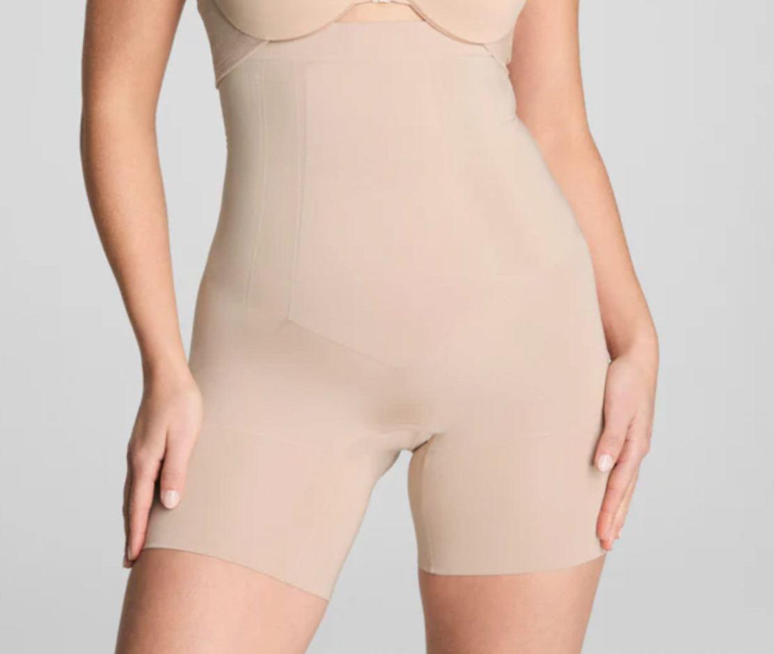 Spanx LARGE OnCore High-Waisted Mid Thigh Short NWOT SS1915 Beige –MARKS–