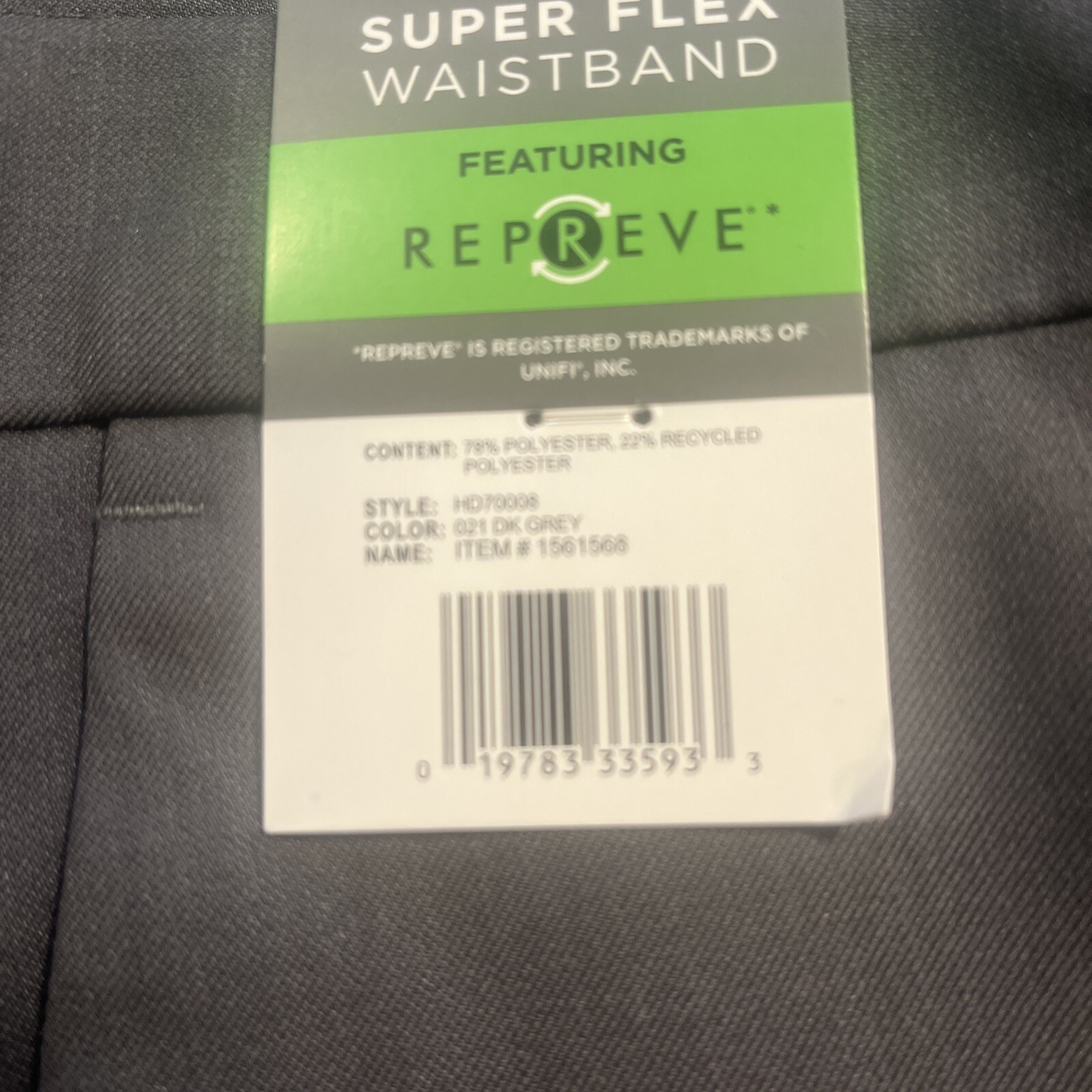 Haggar Pants Mens 32X32 Dk Grey Comfort Performance Stretch Wrinkle Free Repreve