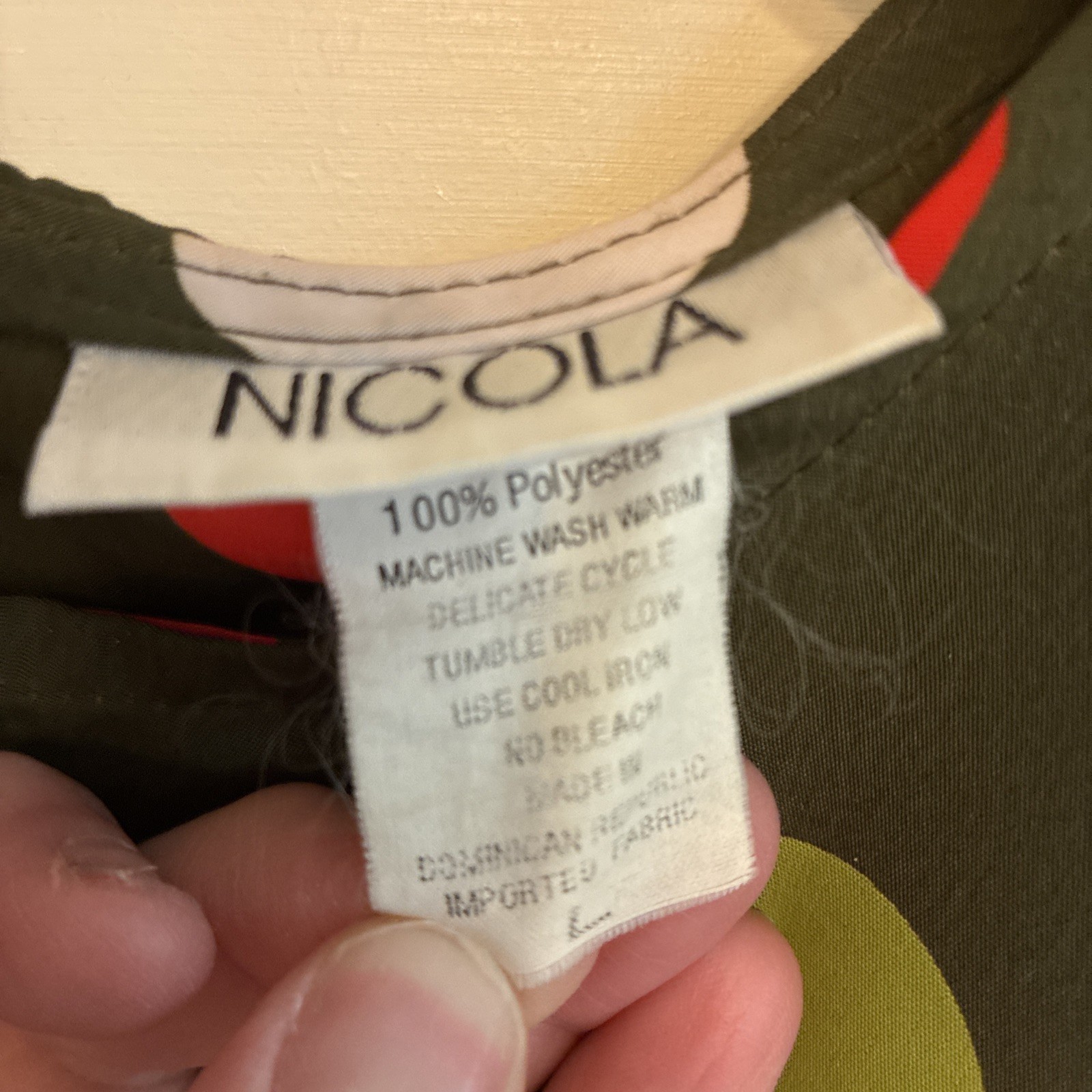 Vintage Dotted Blouse Olive Green Red Blue Lime Nicola Large Shoulder Pass