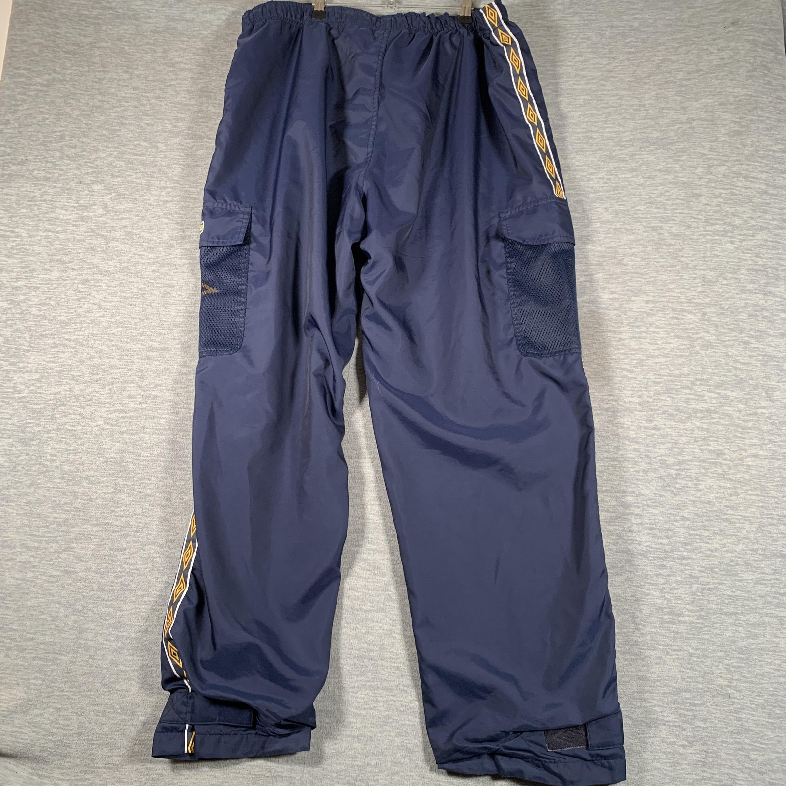 Umbro Pants Mens Large Blue Track Pants Soccer Cargo Mesh Logo UM18001