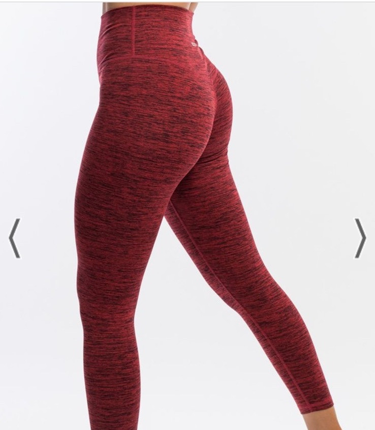 Echt Active Leggings – Berry Marl small flattering back seams red/black HRise