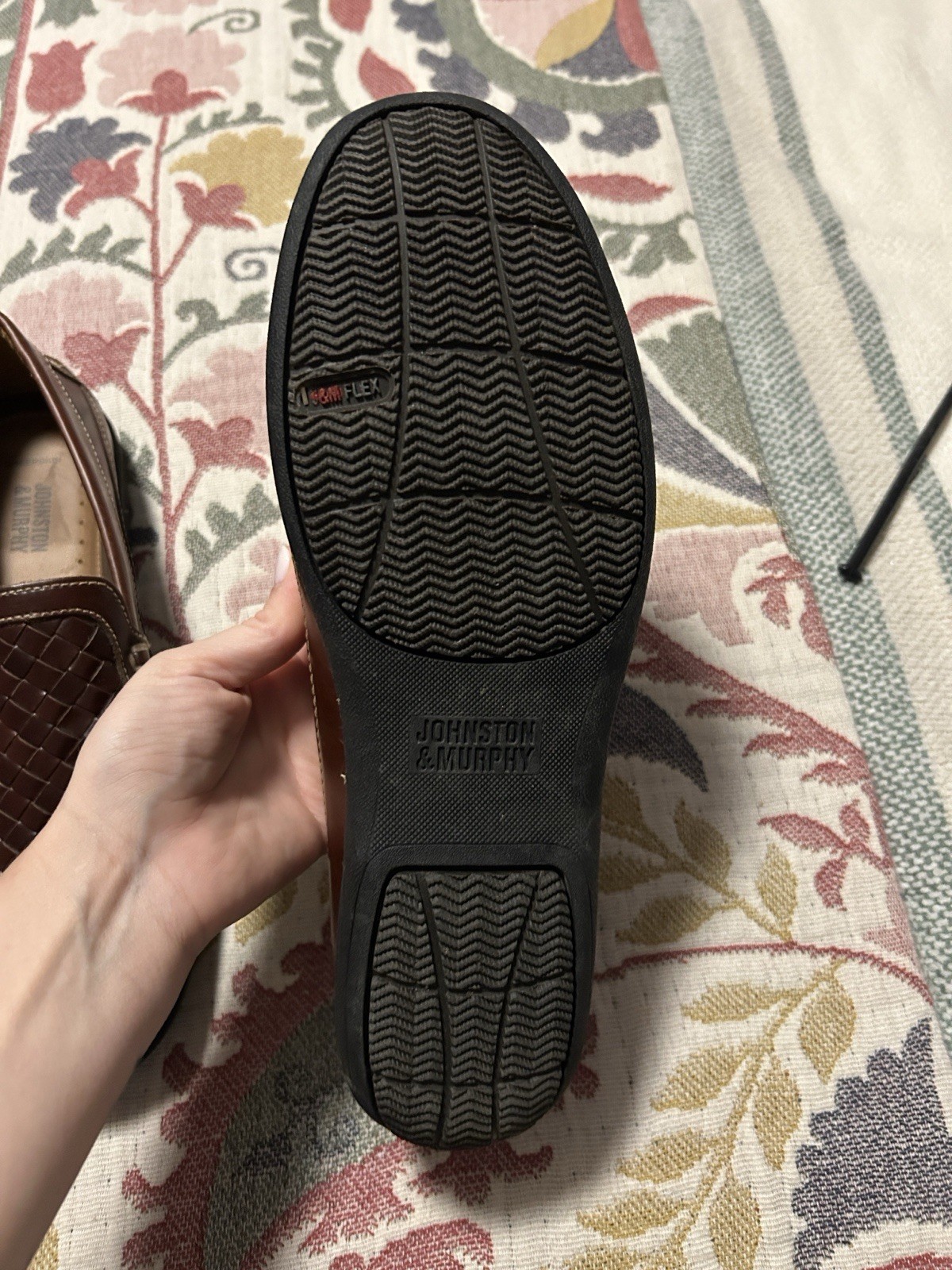 Johnston & Murphy Men’s 9.5 Brown Woven Leather Slip-On Dress Loafer
