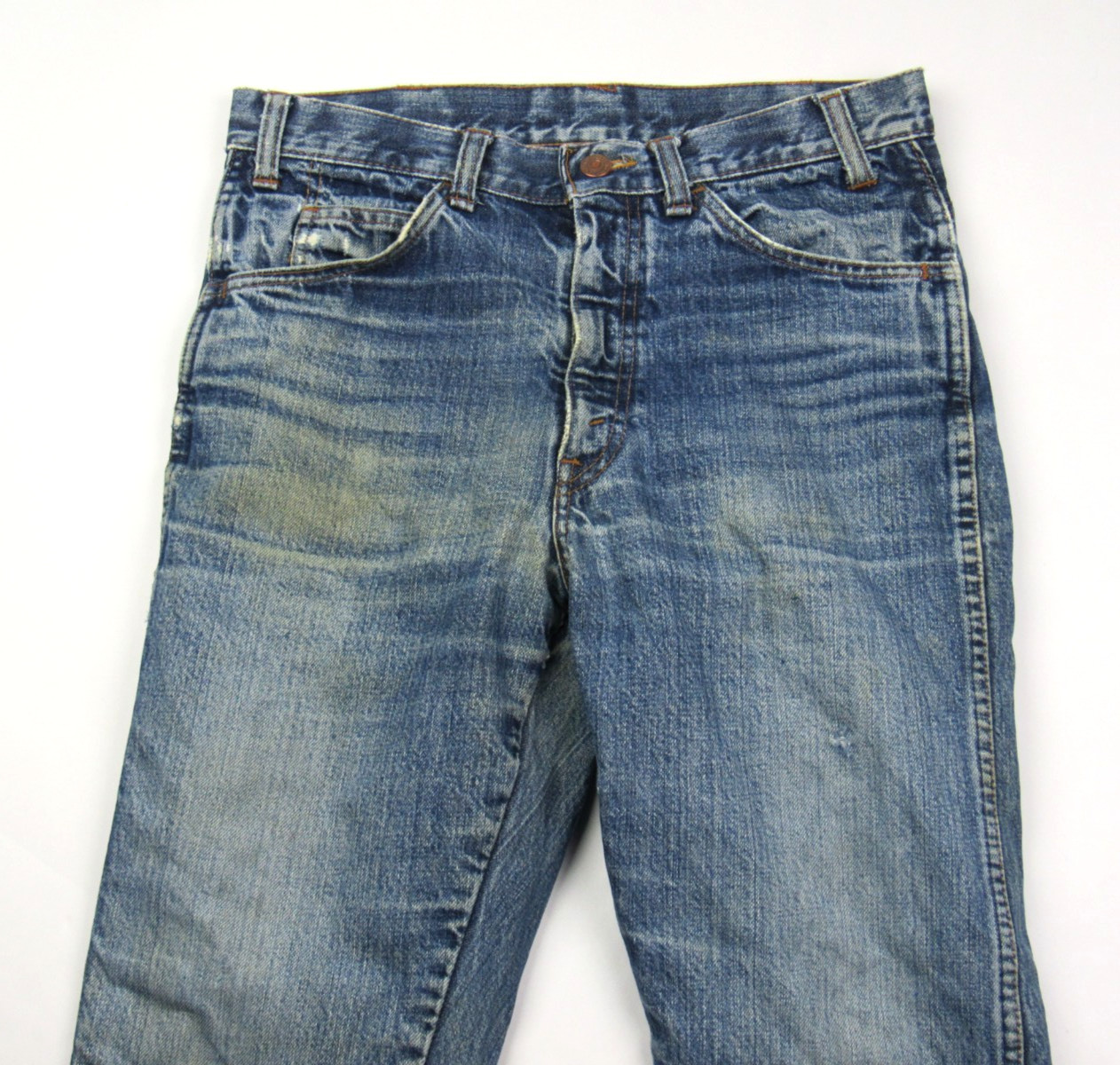 Vtg 1960s Levis Big E Orange Tab 606 Super Slim Denim Jeans 30 x 29 Talon Zip