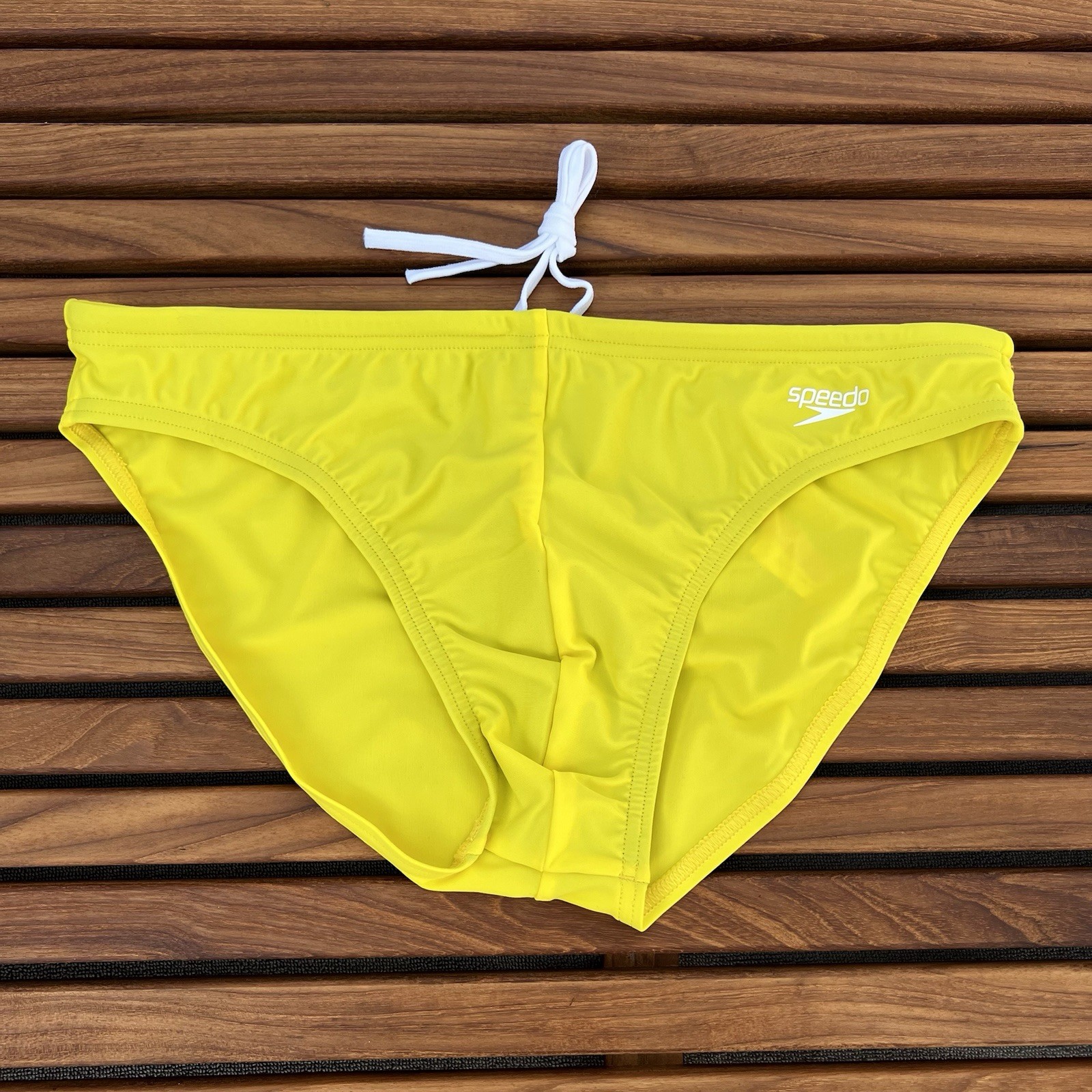 Speedo Men vibrant yellow solar swim brief bikini Swimwear size 28 34