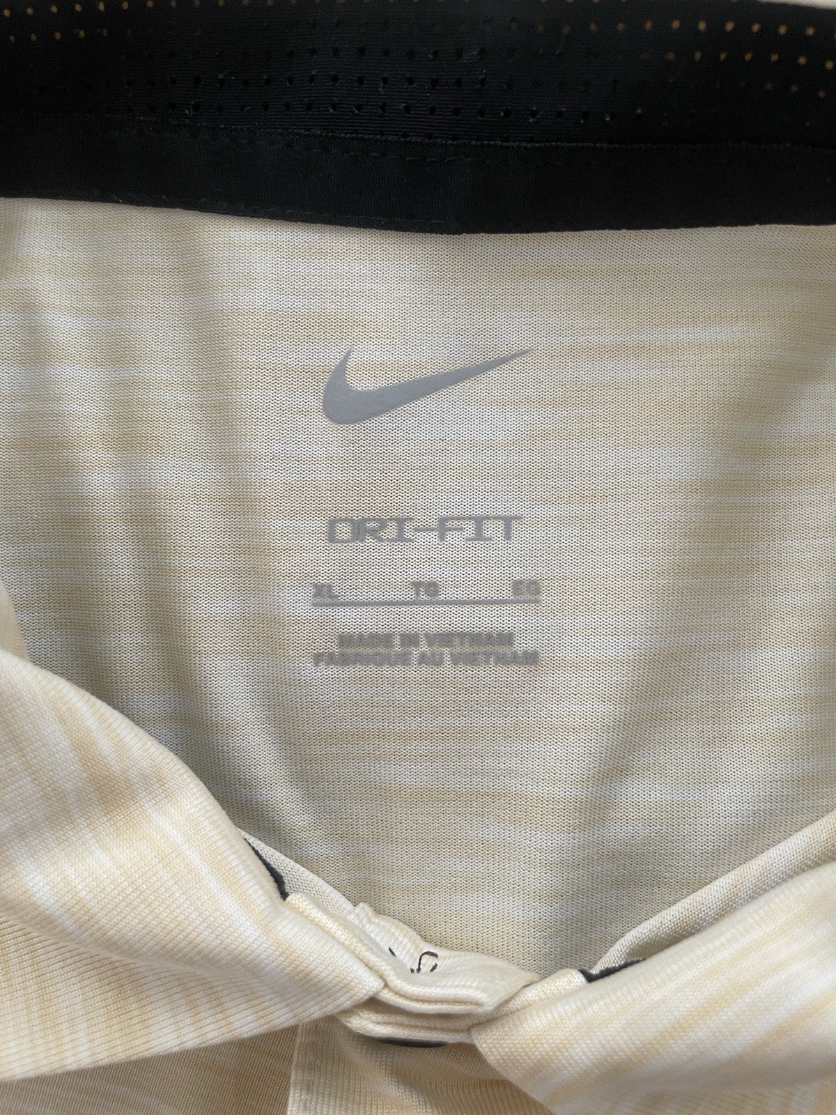 Nike Dri-FIT Men’s White Solid Polo Shirt XL Regular Short Sleeve Button Logo