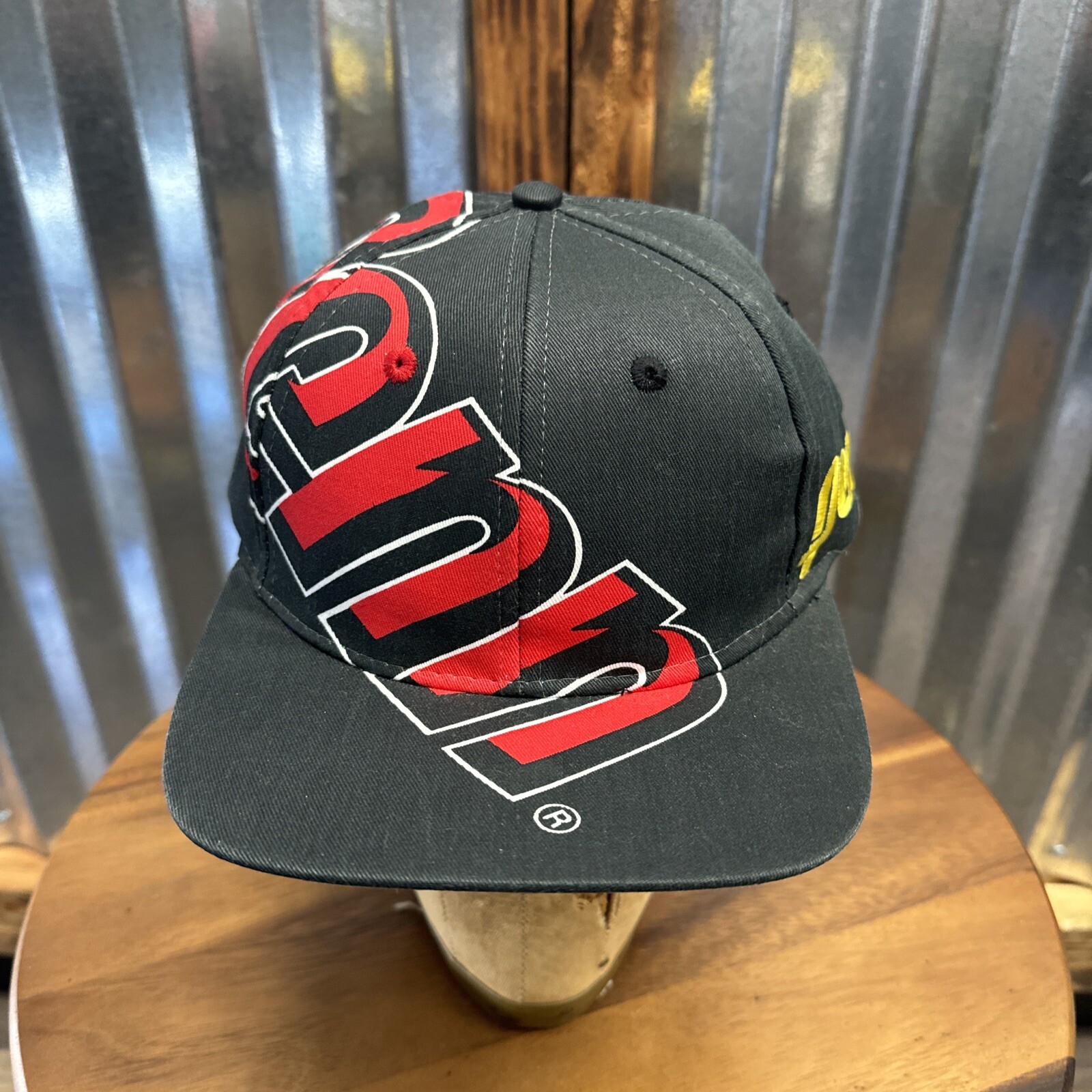Vintage 1996 PENN Black & Red Tennis Snapback Hat Black Big Logo