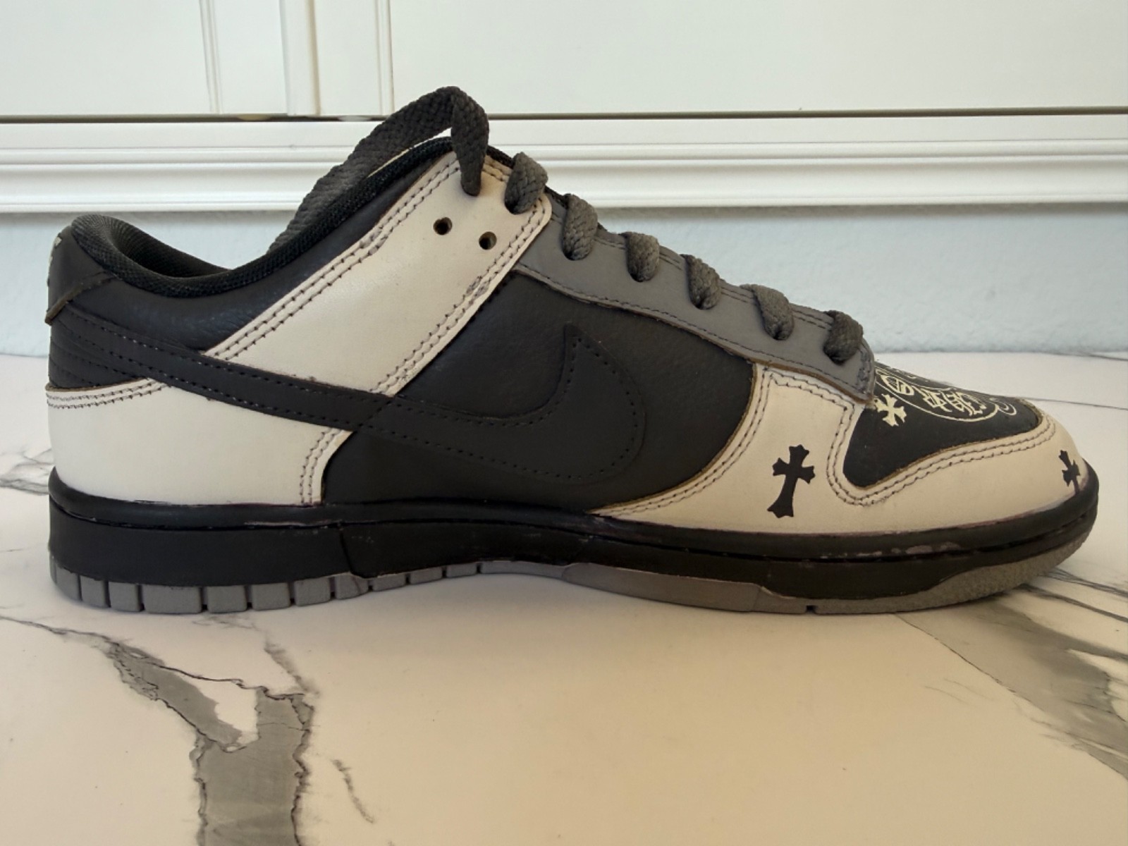 Nike Air Force 1 Custom Chrome Hearts Black White Low Top Sneakers DJ6188-003 10