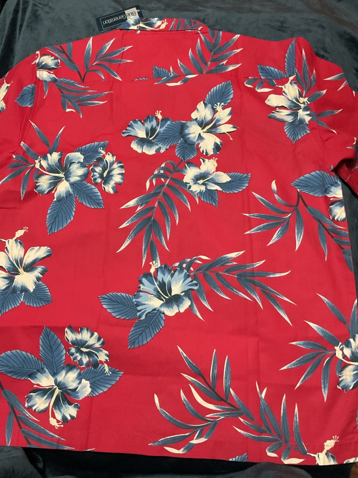 Blue Generation Red Tropical Hawaiian Beach Shirt Men’s Size Large NWT