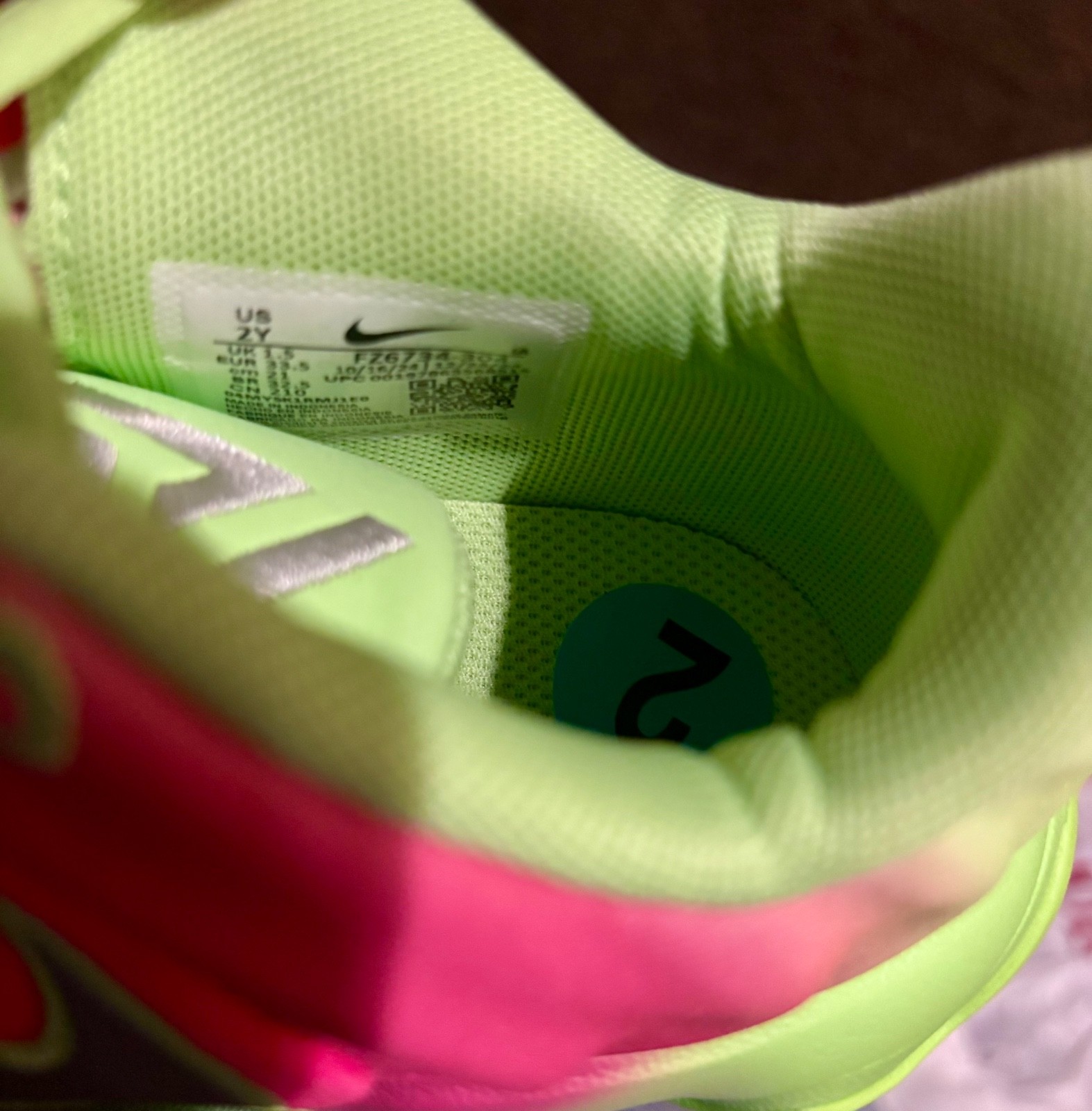 Nike Giannis Immortality 4 Lime Blast/Pink Kids Size 2 (NEW)