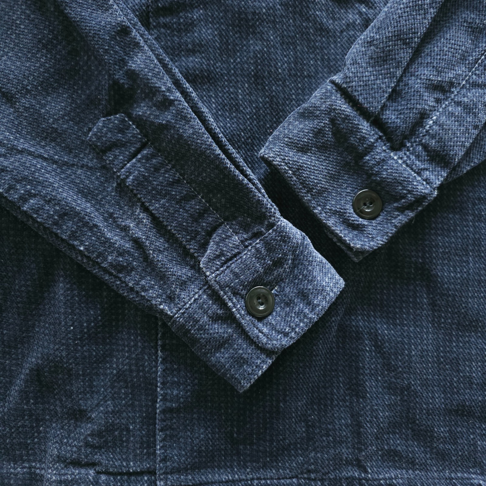 RARE S. Made in Japan Indigo Dye Chenille Corduroy Camp Collar Shirt 2 Medium