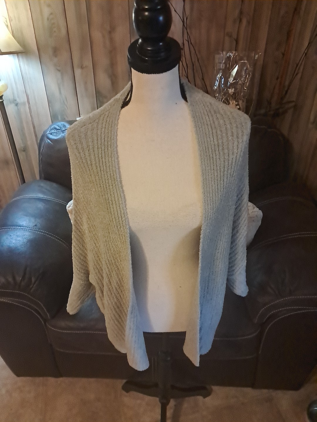 Barefoot Dreams CozyChic Lite Ribbed Shrug Cardigan Faded Rose Pink L/XL NWT