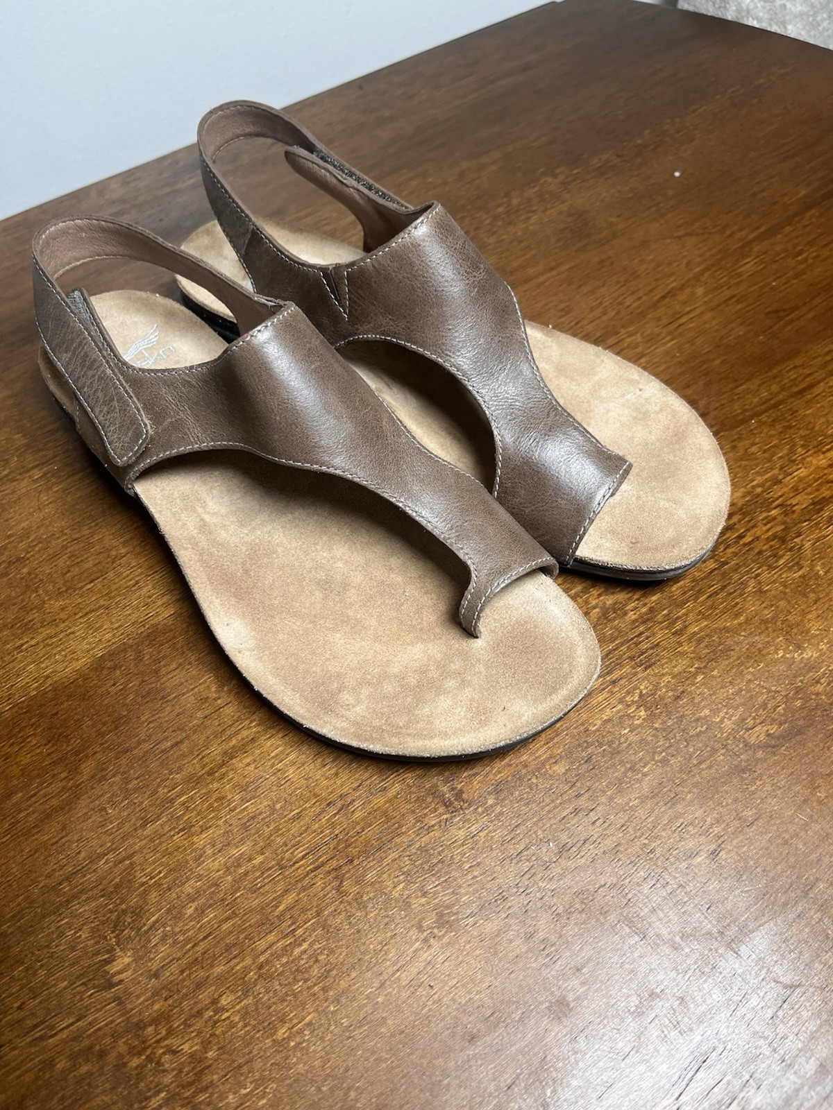 Dansko Reece Toe Loop Sandals Brown Slingback Leather 40 Women’s