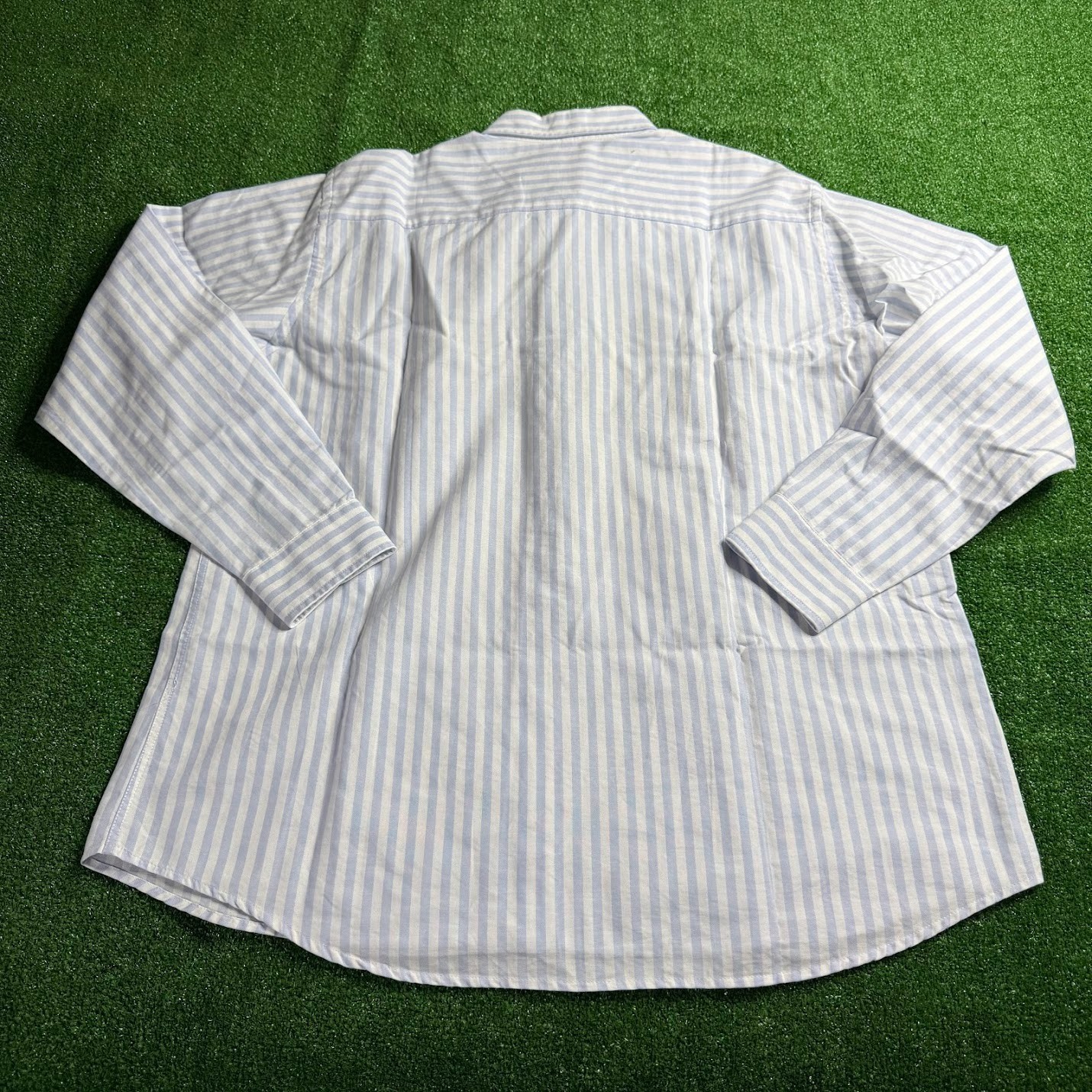 McNeal Long Sleeve Button Down Striped Blue Oxford Tailored Casual Shirt Size 45