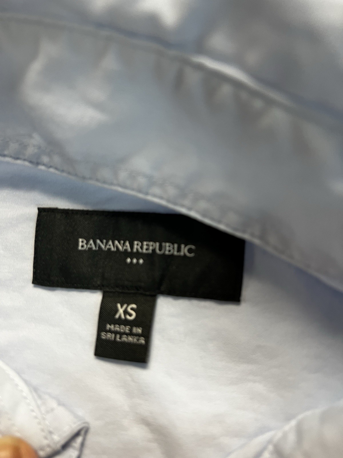 Banana Republic Boxy Crop Poplin Long Sleeve Shirt Baby Blue Structured Chic EUC