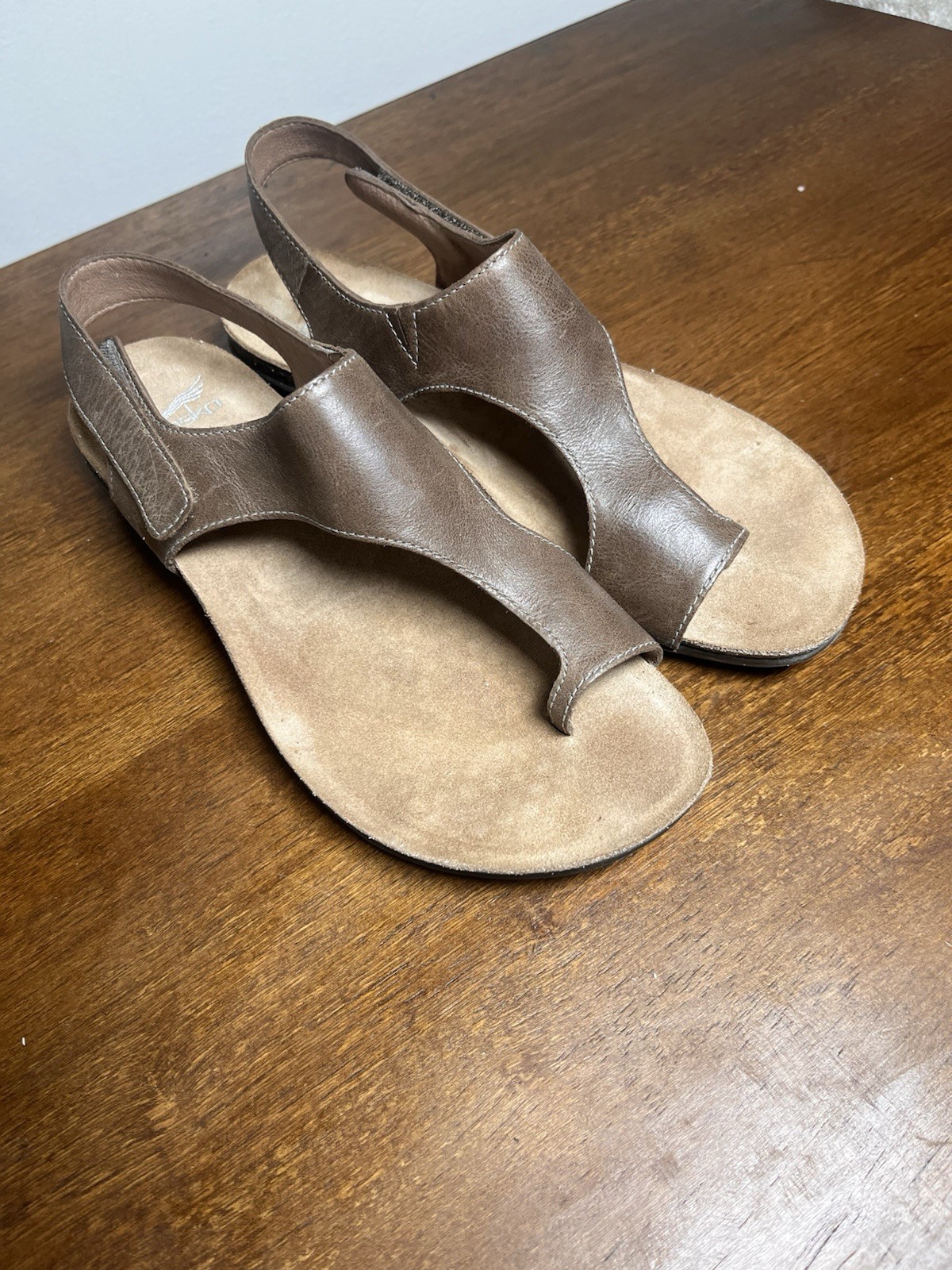 Dansko Reece Toe Loop Sandals Brown Slingback Leather 40 Women’s