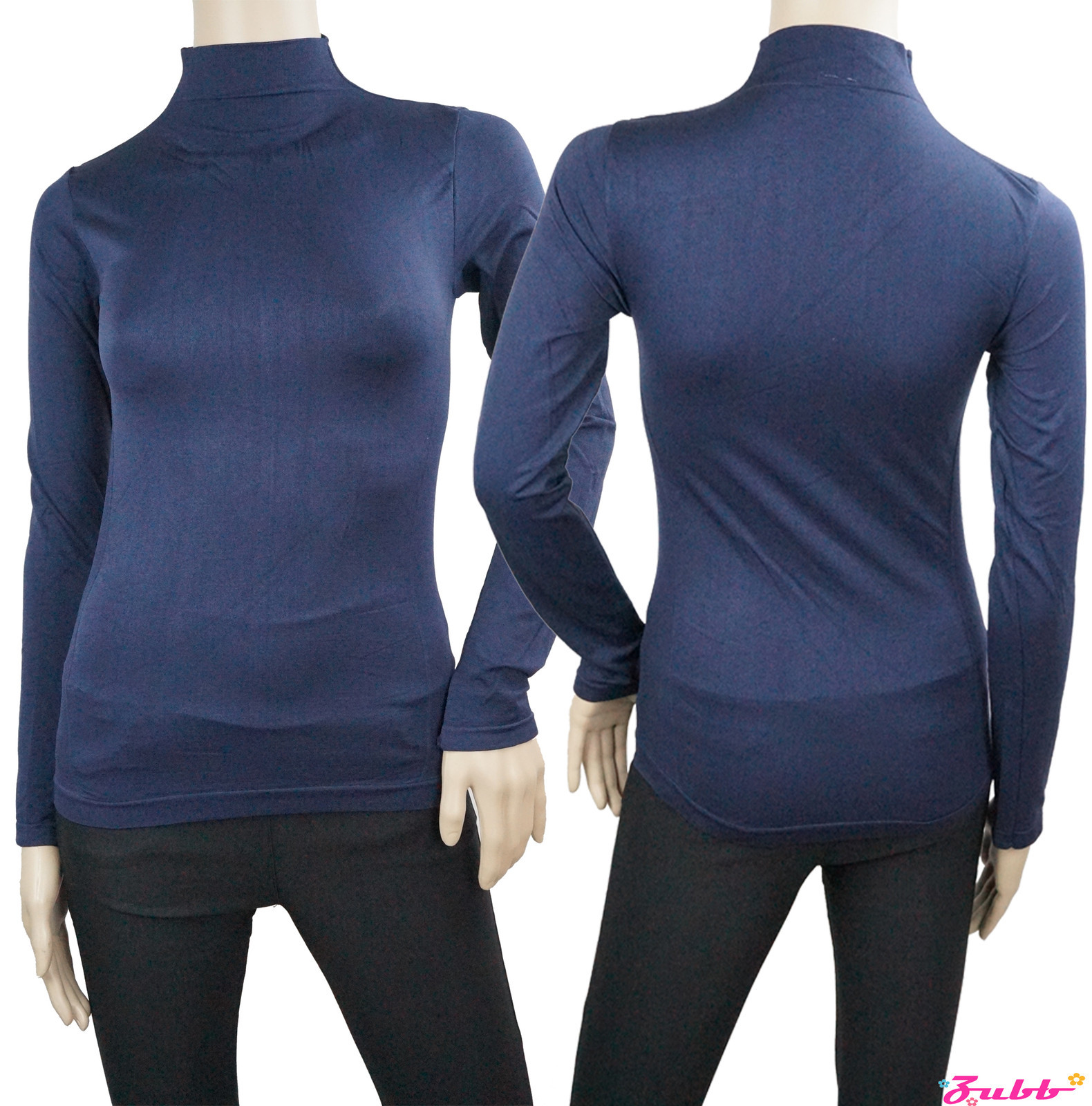 SOFT SEAMLESS STRETCH LONG SLEEVE SHIRT TURTLENECK MOCK HIGH NECK TOP SLIM FIT