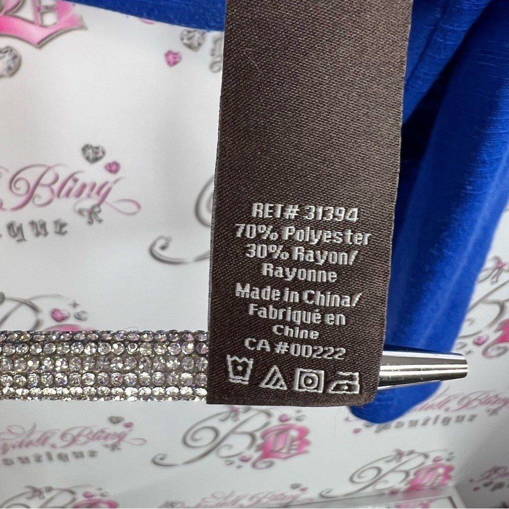 Jessica cardigan studded crystal Sapphire Blue Sweater Rhinestone Trim open