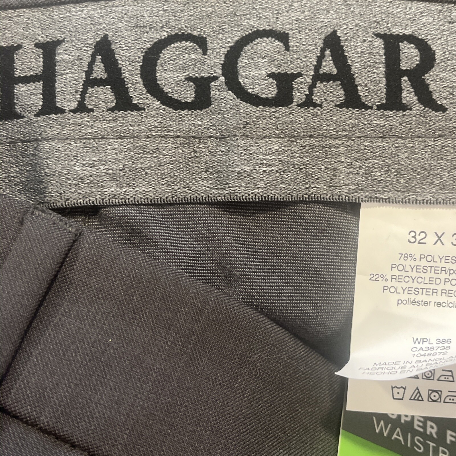Haggar Pants Mens 32X32 Dk Grey Comfort Performance Stretch Wrinkle Free Repreve